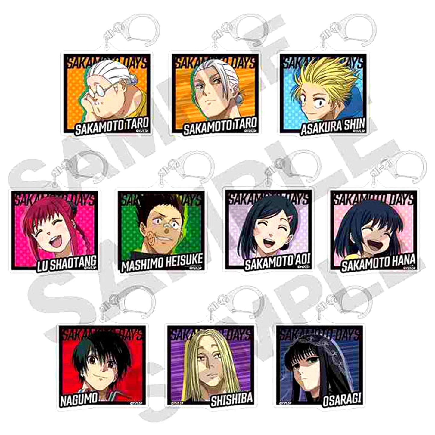 Set of 10 SAKAMOTO DAYS Trading Acrylic Keychain [USED]