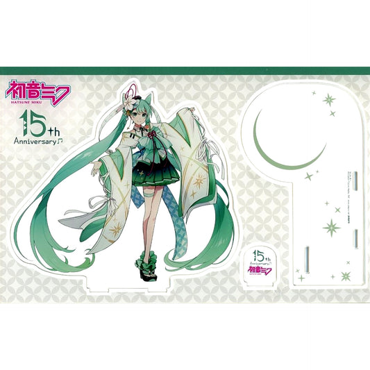 Single Item Hatsune Miku Acrylic Display Stand 15th Anniversary of Debut Edo Kiriko Glass Bundle Bonus [USED]