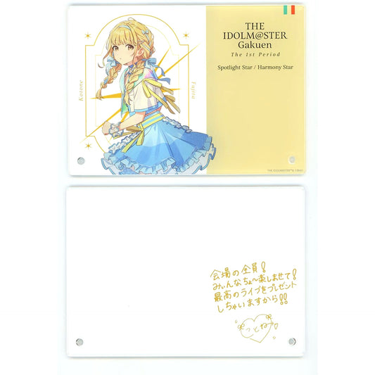 Kotone Fujita Gakuen Idolmaster Official Autograph & Message Panel The 1st Period [USED]