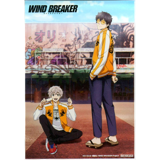 Choji Tomiyama and Jo Kameba Illustration Acrylic Block Blu-ray/DVD WIND BREAKER Rakuten Books All Volumes Purchase Bonus Single Item [USED]