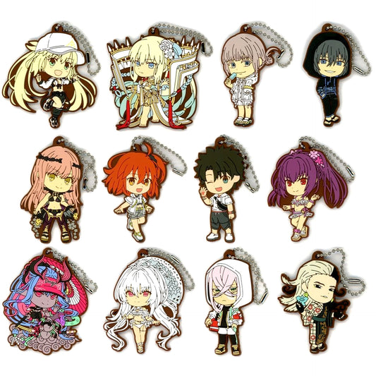 Fate/Grand Order Pretender/Lady Avalon & Others All 12 Types Set Ichiban Kuji The Return of Servant Summer Festival!! Rubber Charm Kyunchara Illustrations Prize J [USED]