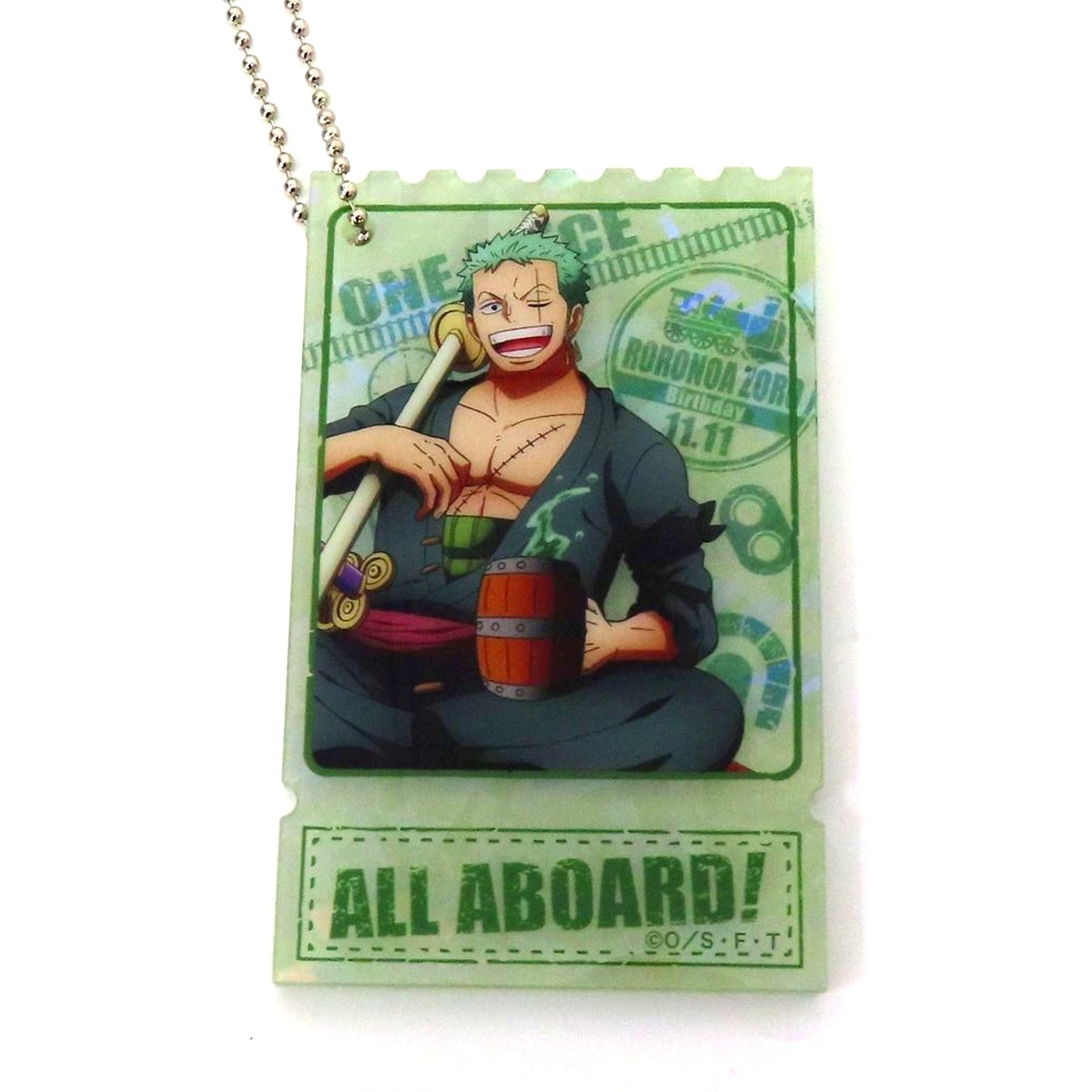 Roronoa Zoro One Piece ALL ABOARD! Acrylic Keychain Collection Mugiwara Store Limited [USED]