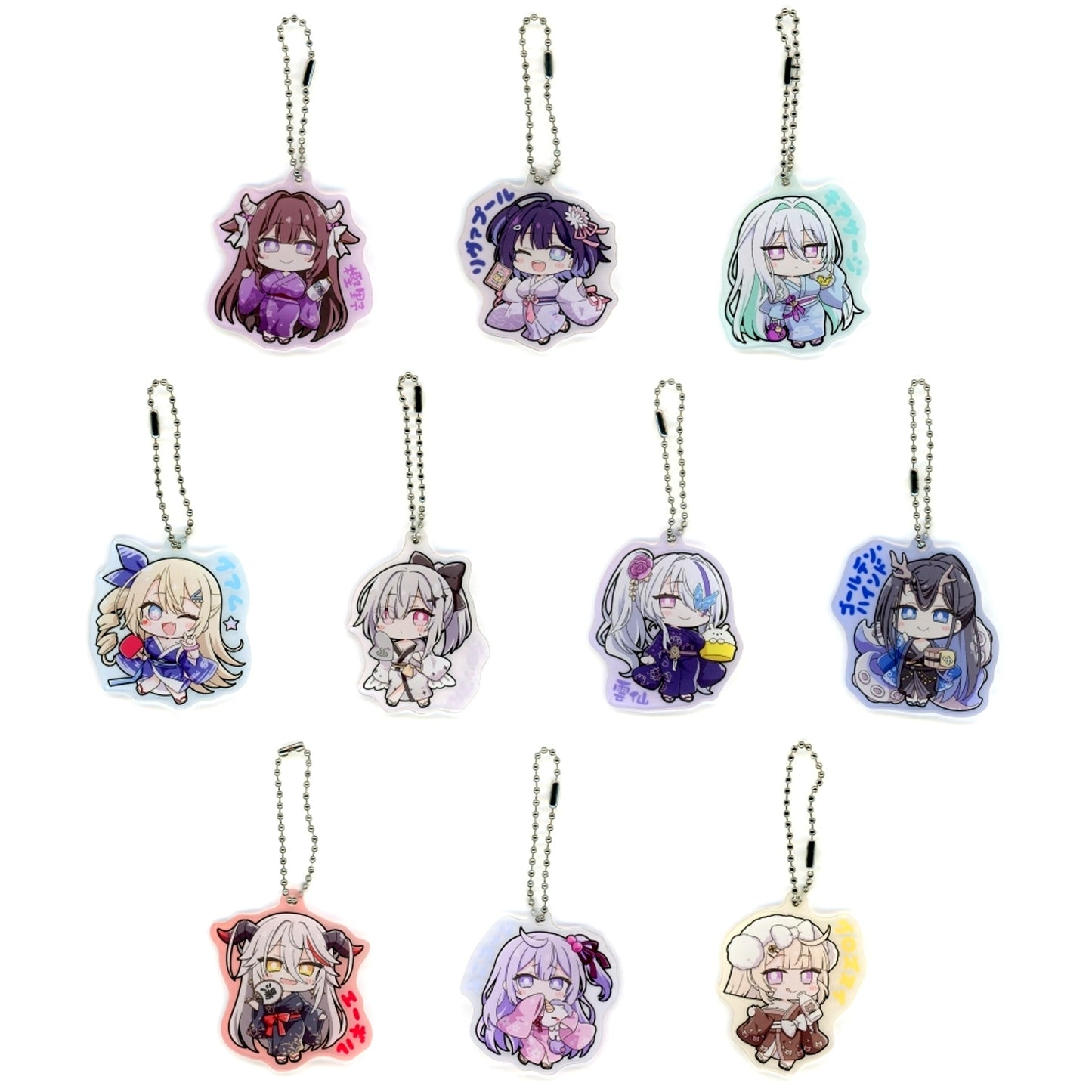 Set of 10 Azur Lane x Sento Collabo Tatsumi Onsen Daikokuyu 2024 Deformed Acrylic Keychain [USED]