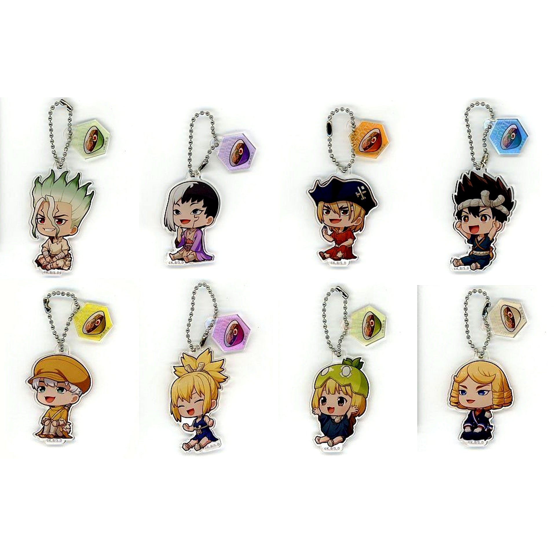 Dr. STONE Trading Acrylic Keychain Set of 8 [USED]