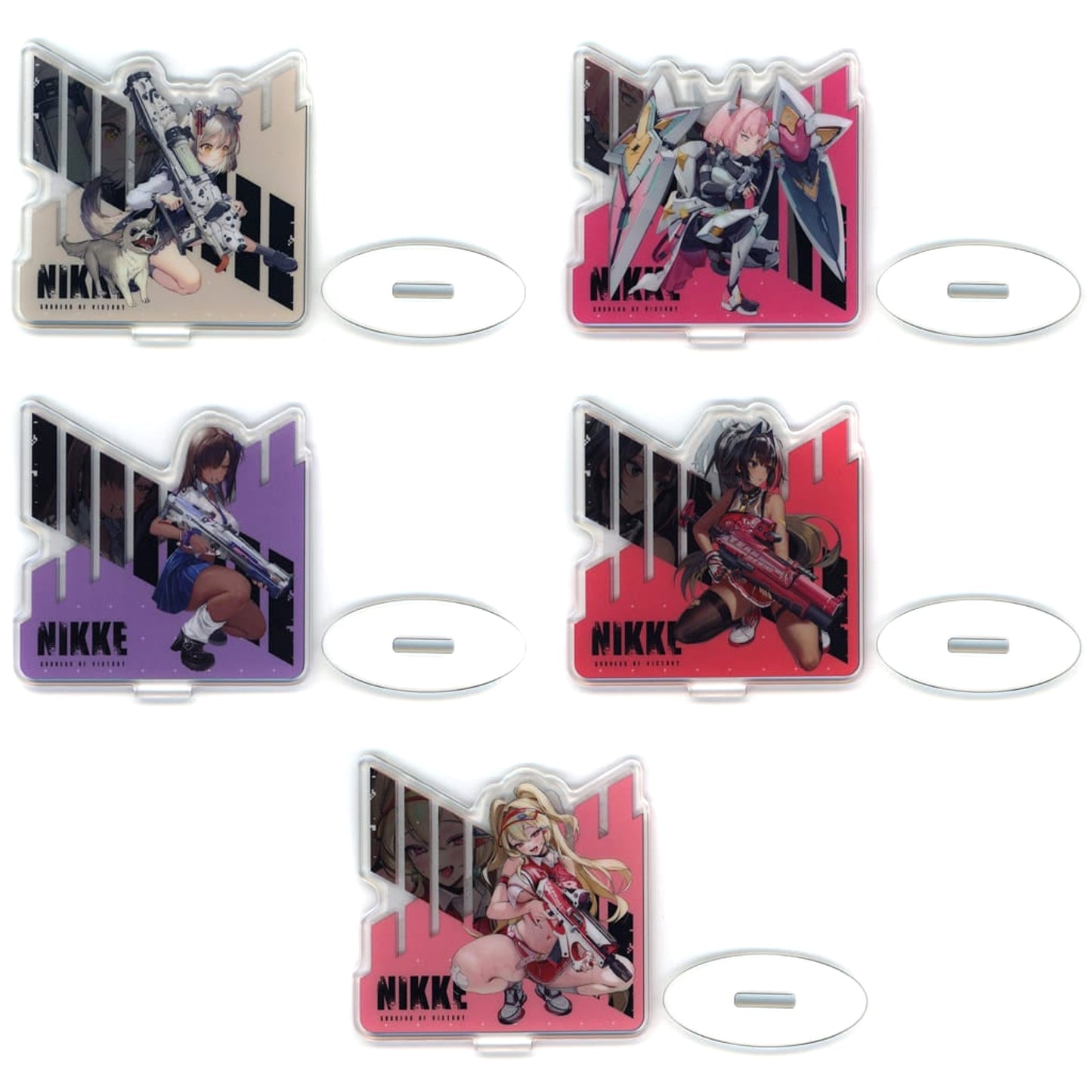 Goddess of Victory: Nikke Biscuit & Others All 5 Types Set Ichiban Kuji Chapter 4 Double-Sided Battle Acrylic Stand TWO Prize I [USED]