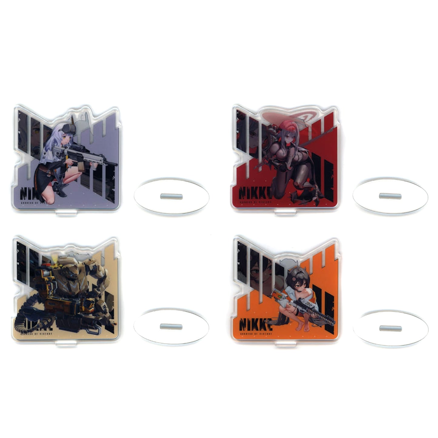 Goddess of Victory: Nikke Snow White & Others All 4 Types Set Ichiban Kuji Chapter 4 Double-Sided Battle Acrylic Stand THREE Prize J [USED]