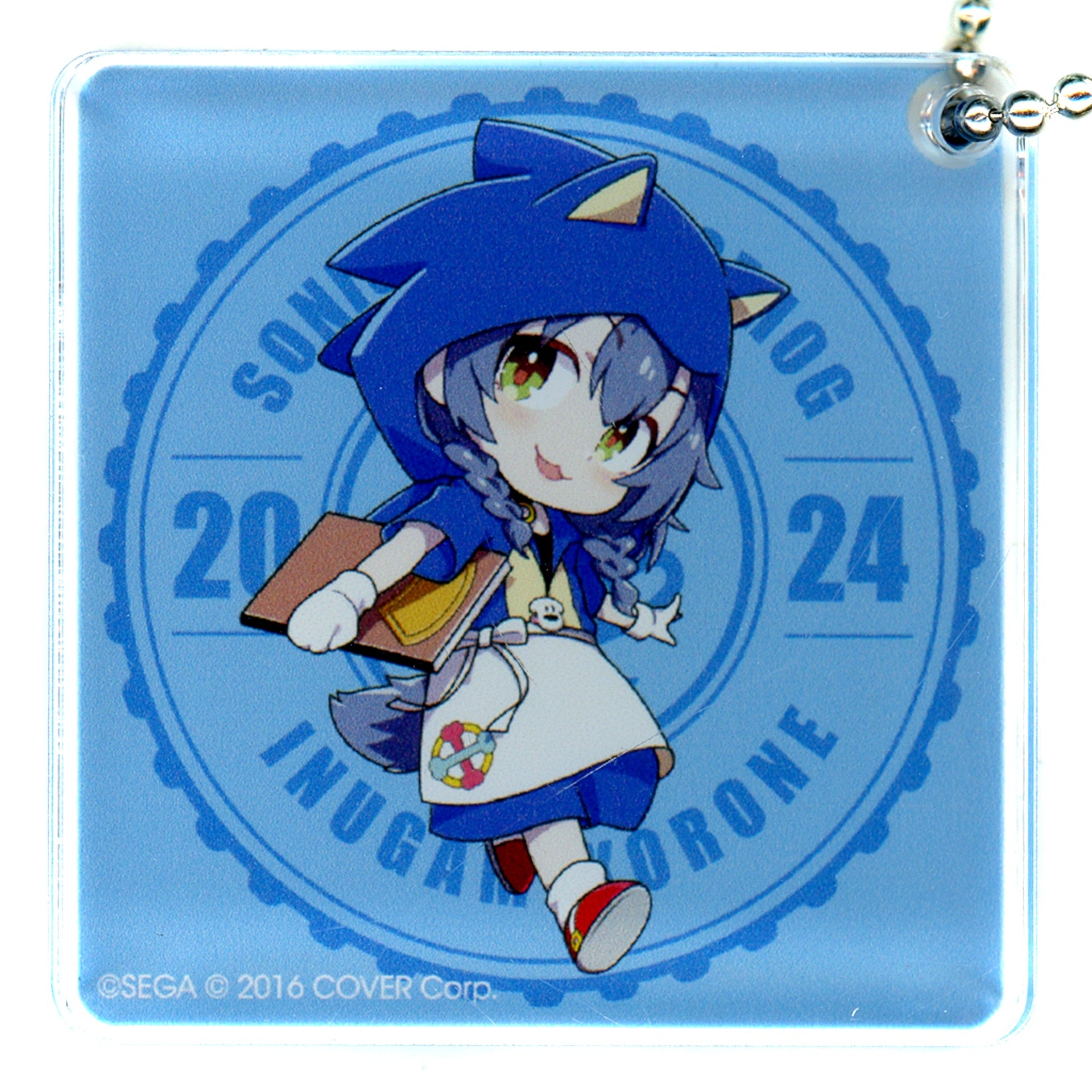 Inugami Korone hololive Acrylic Block Keychain Sonic x Sonic the Hedgehog Sonicoro 2024 Collab Cafe Shadow Coro EDITION [USED]