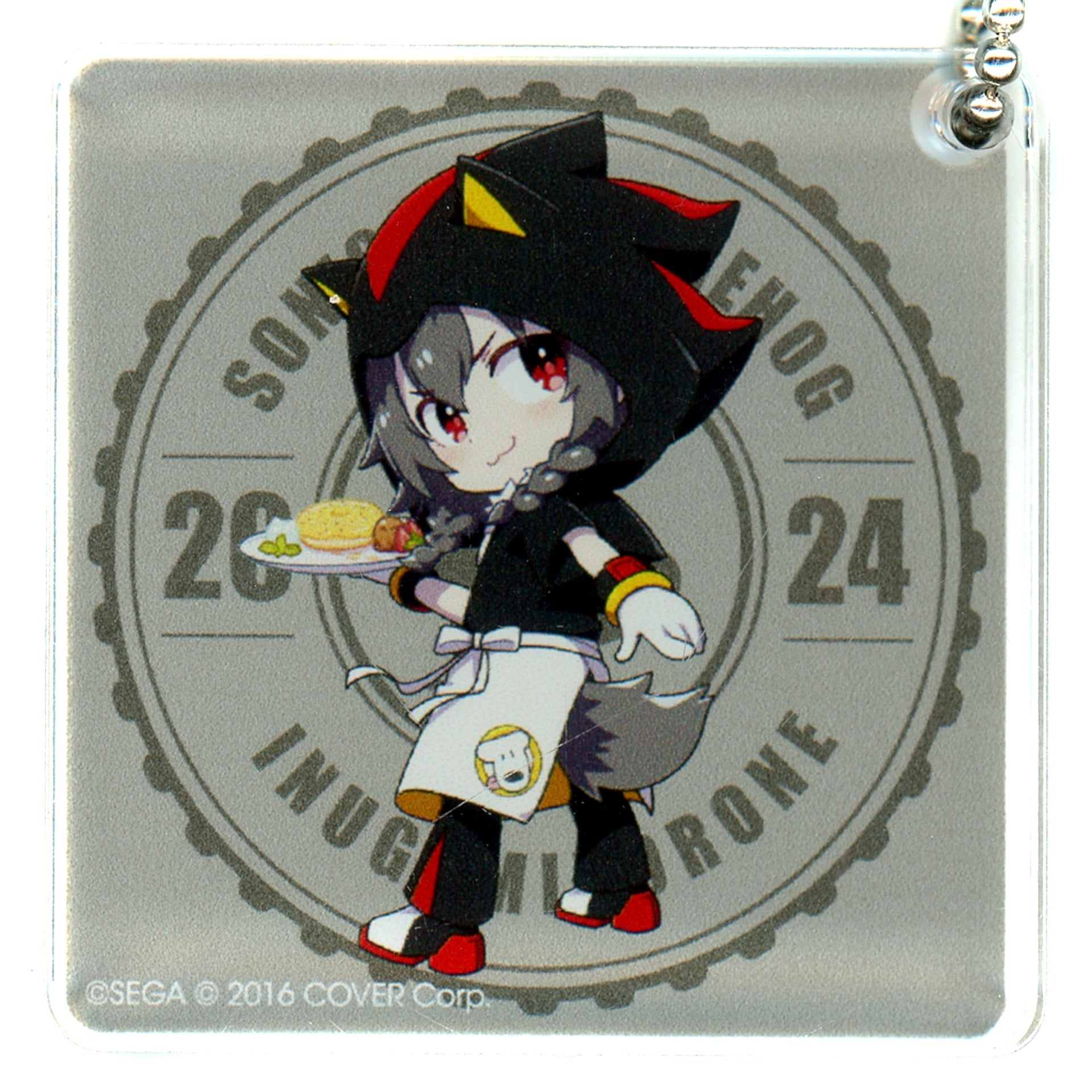 Inugami Korone hololive Acrylic Block Keychain Shadow x Sonic the Hedgehog Sonicoro 2024 Collab Cafe Shadow Coro EDITION [USED]