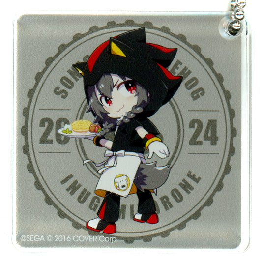 Inugami Korone hololive Acrylic Block Keychain Shadow x Sonic the Hedgehog Sonicoro 2024 Collab Cafe Shadow Coro EDITION [USED]