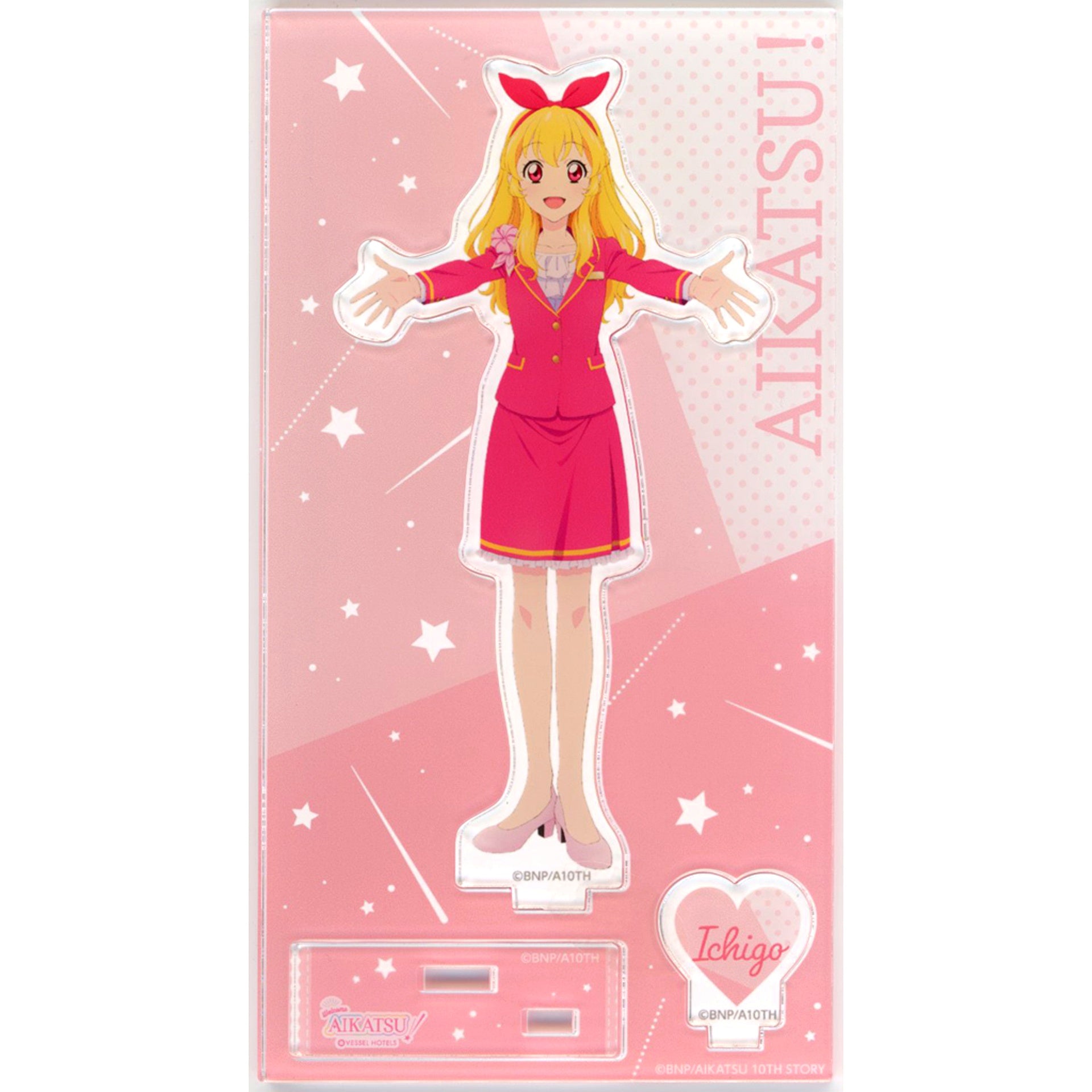 Ichigo Hoshimiya Acrylic Stand Aikatsu! 10th Story: Starway to the Future x Vessel Inn Takadanobaba Station Hotel Collaboration [USED]