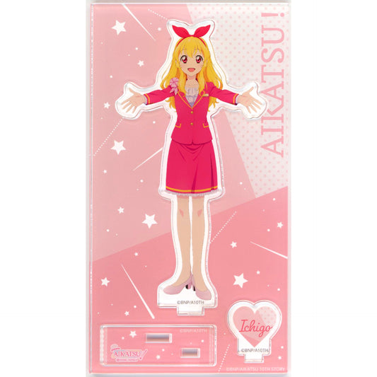 Ichigo Hoshimiya Acrylic Stand Aikatsu! 10th Story: Starway to the Future x Vessel Inn Takadanobaba Station Hotel Collaboration [USED]