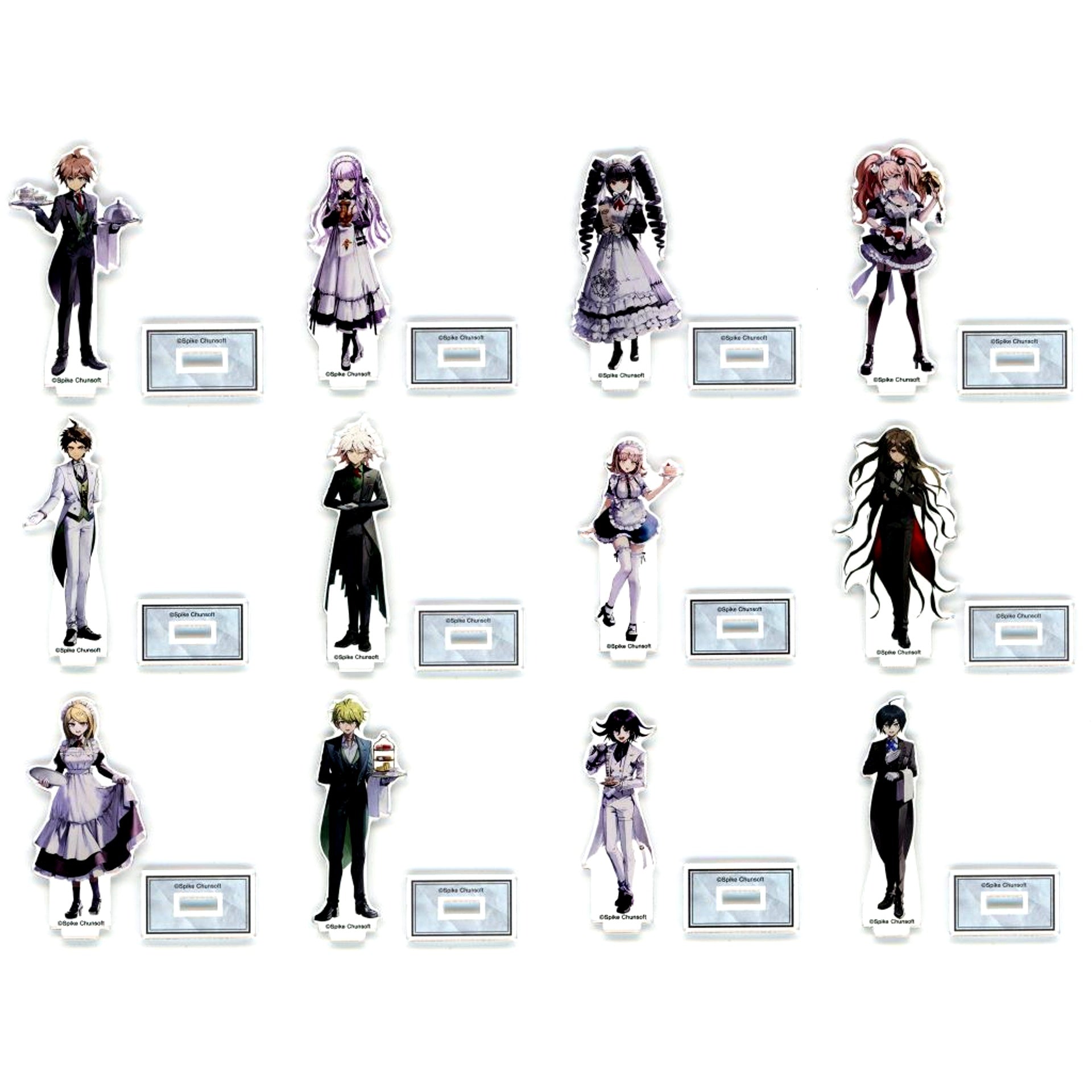 Set of 12 Danganronpa Series x Men Pop Up Shop in Marui Men Illustration Maid & Butler Ver. Trading Acrylic Stand [USED]