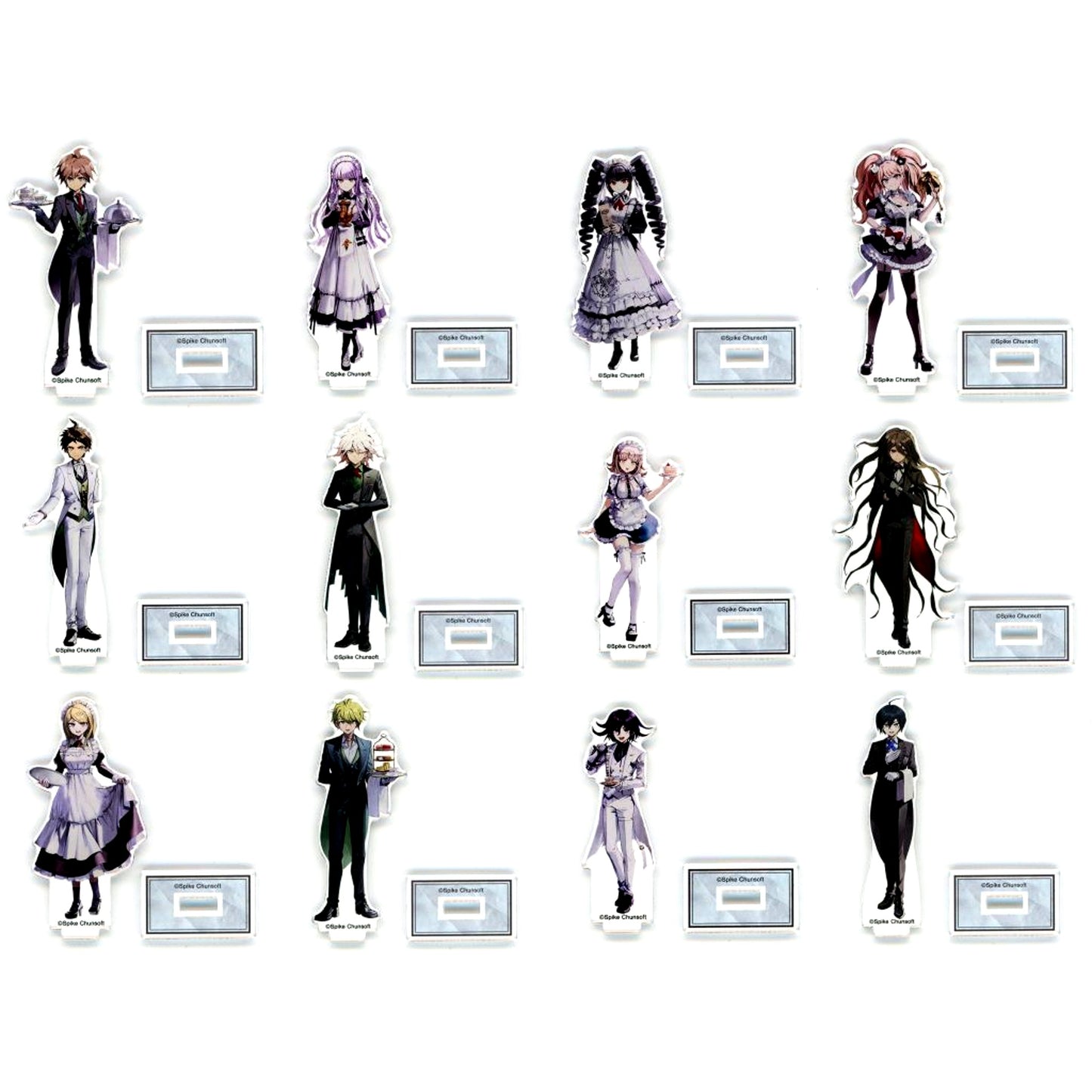Set of 12 Danganronpa Series x Men Pop Up Shop in Marui Men Illustration Maid & Butler Ver. Trading Acrylic Stand [USED]