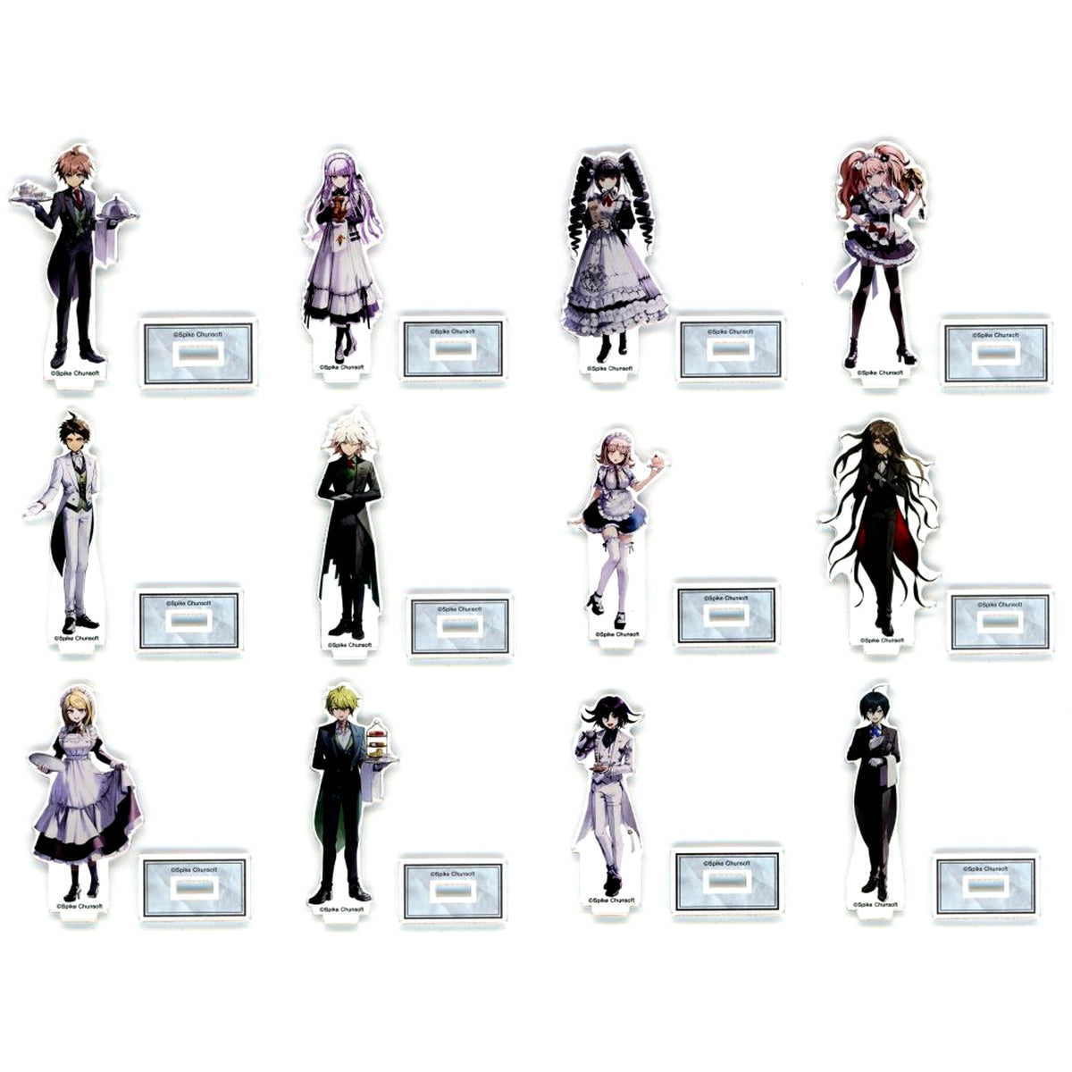 Set of 12 Danganronpa Series x Men Pop Up Shop in Marui Men Illustration Maid & Butler Ver. Trading Acrylic Stand [USED]