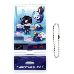 Genshin Wriothesley Chibi Acrylic Ball Chain with Stand GiGO Campaign To the Banquet of Dancing Water Blossoms Exclusive Acrylic Item [USED]