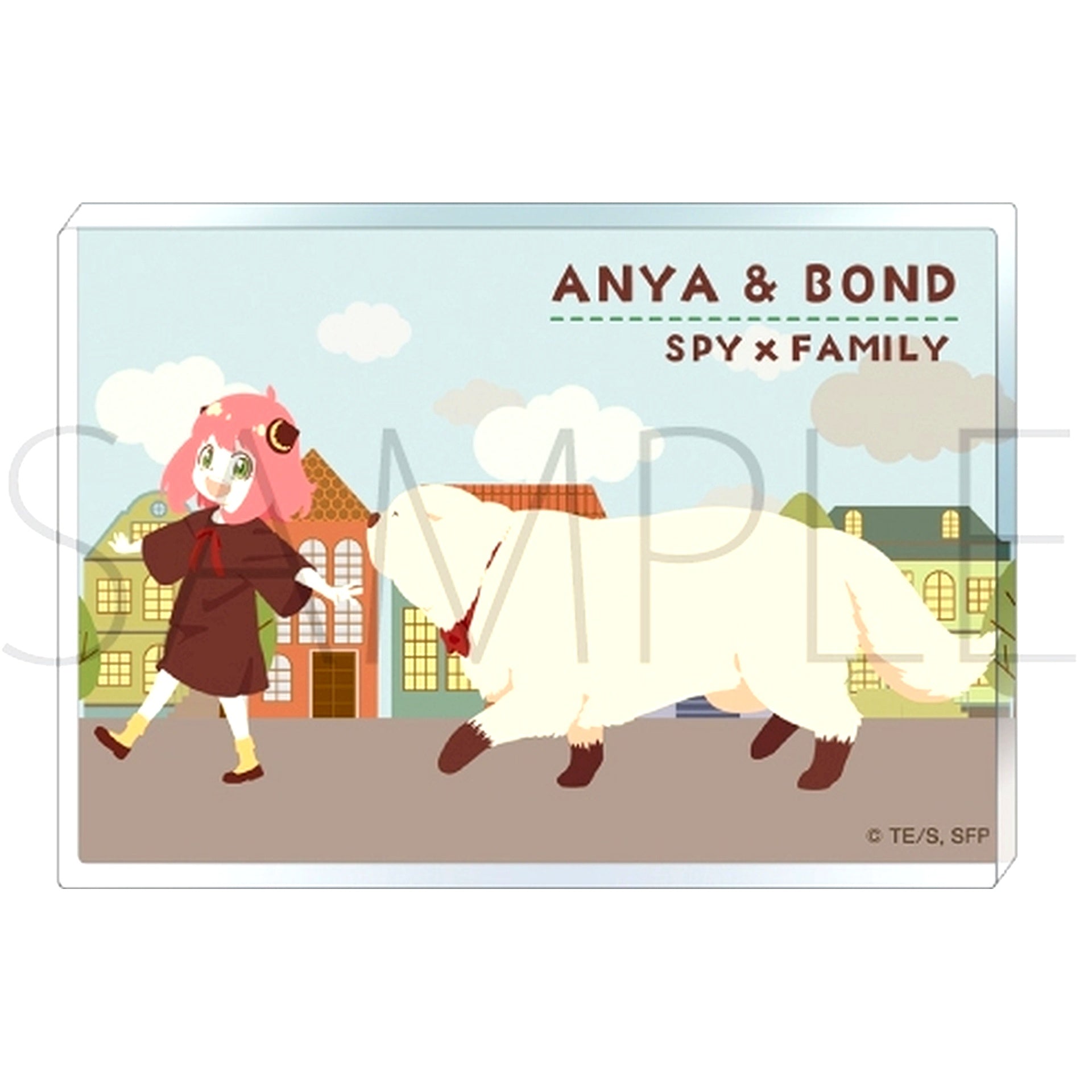 Anya & Bond Acrylic Block Walking with Bond Spy x Family [USED]
