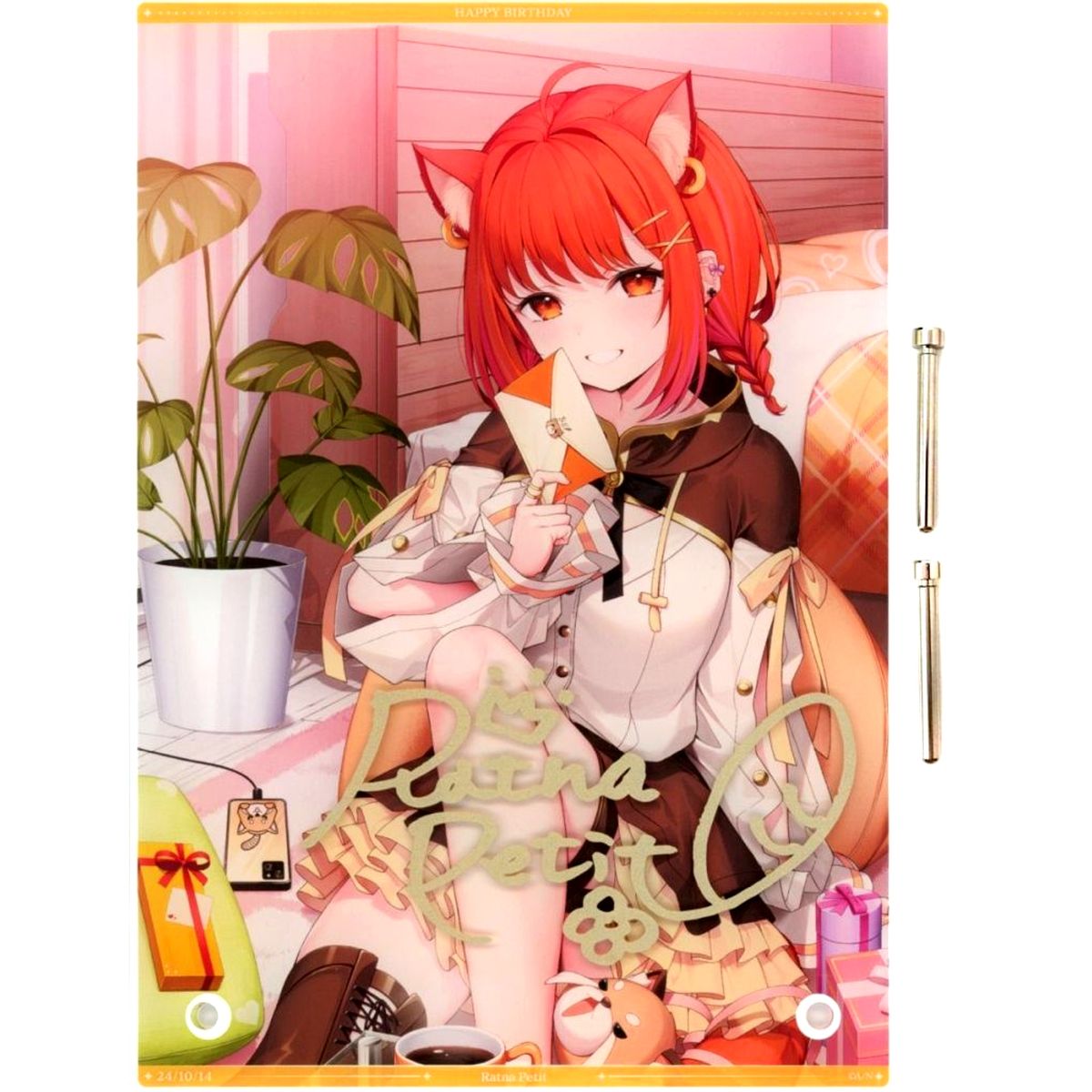 Ratna Petit A5 Acrylic Panel Autograph Replica Virtual YouTuber Nijisanji Birthday 2024 [USED]