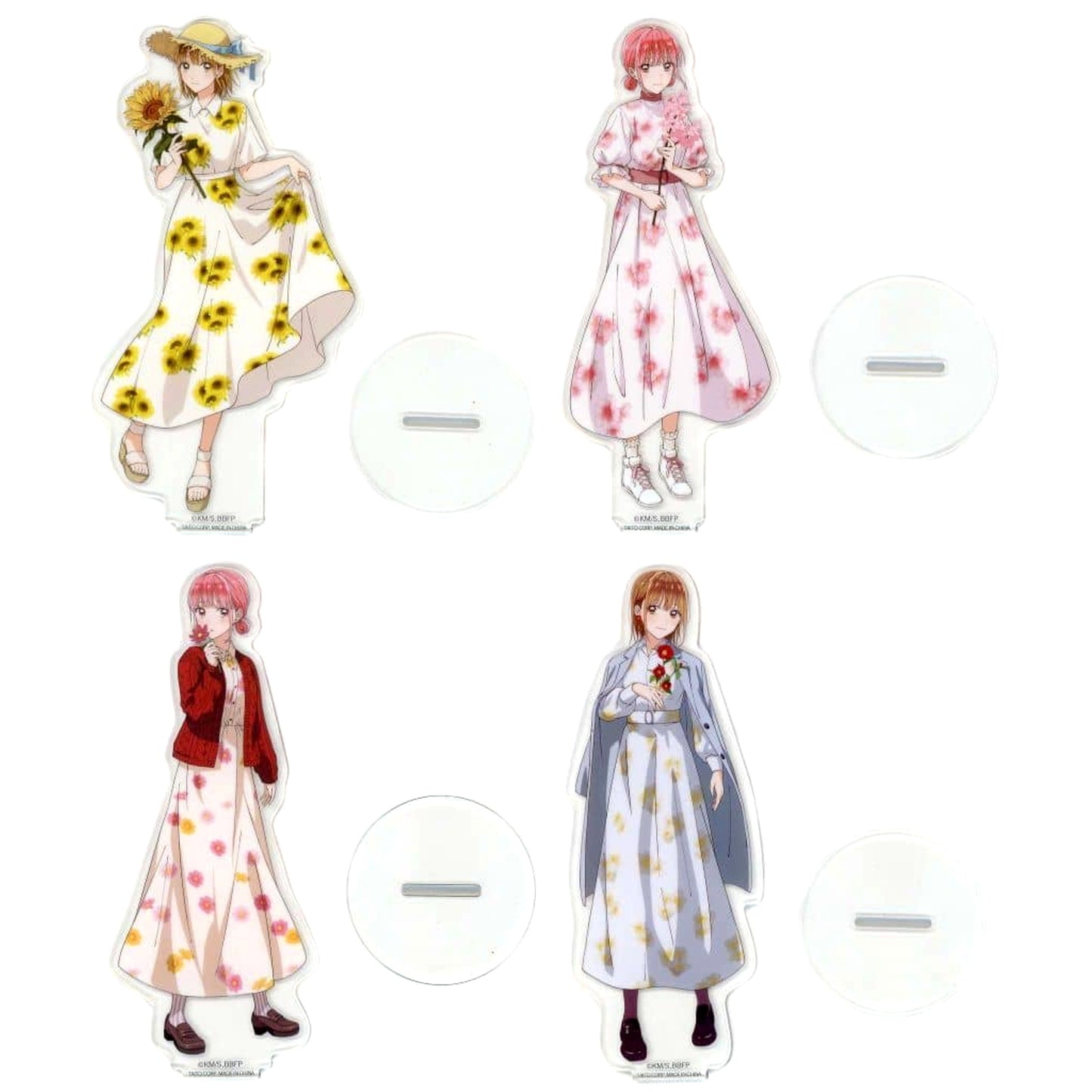 Chinatsu Kano & Others Blue Box All 4 Types Set Taito Lottery Seasonal Flowers Clear Stand Prize E [USED]