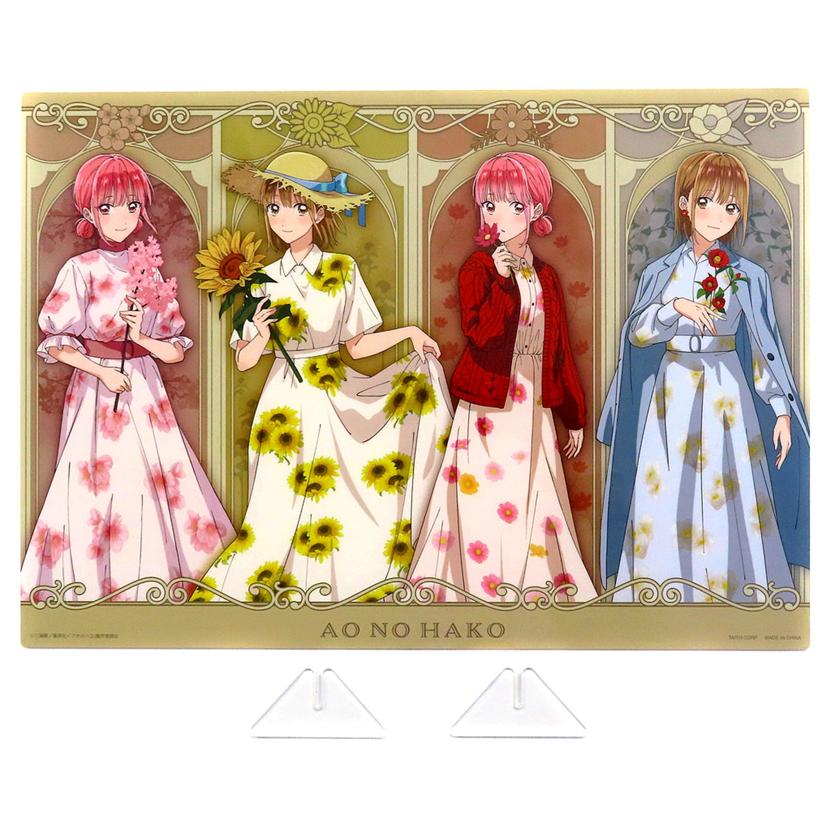 Group Blue Box Taito Kuji Seasonal flowers Last Happy Prize BIG Acrylic Board [USED]
