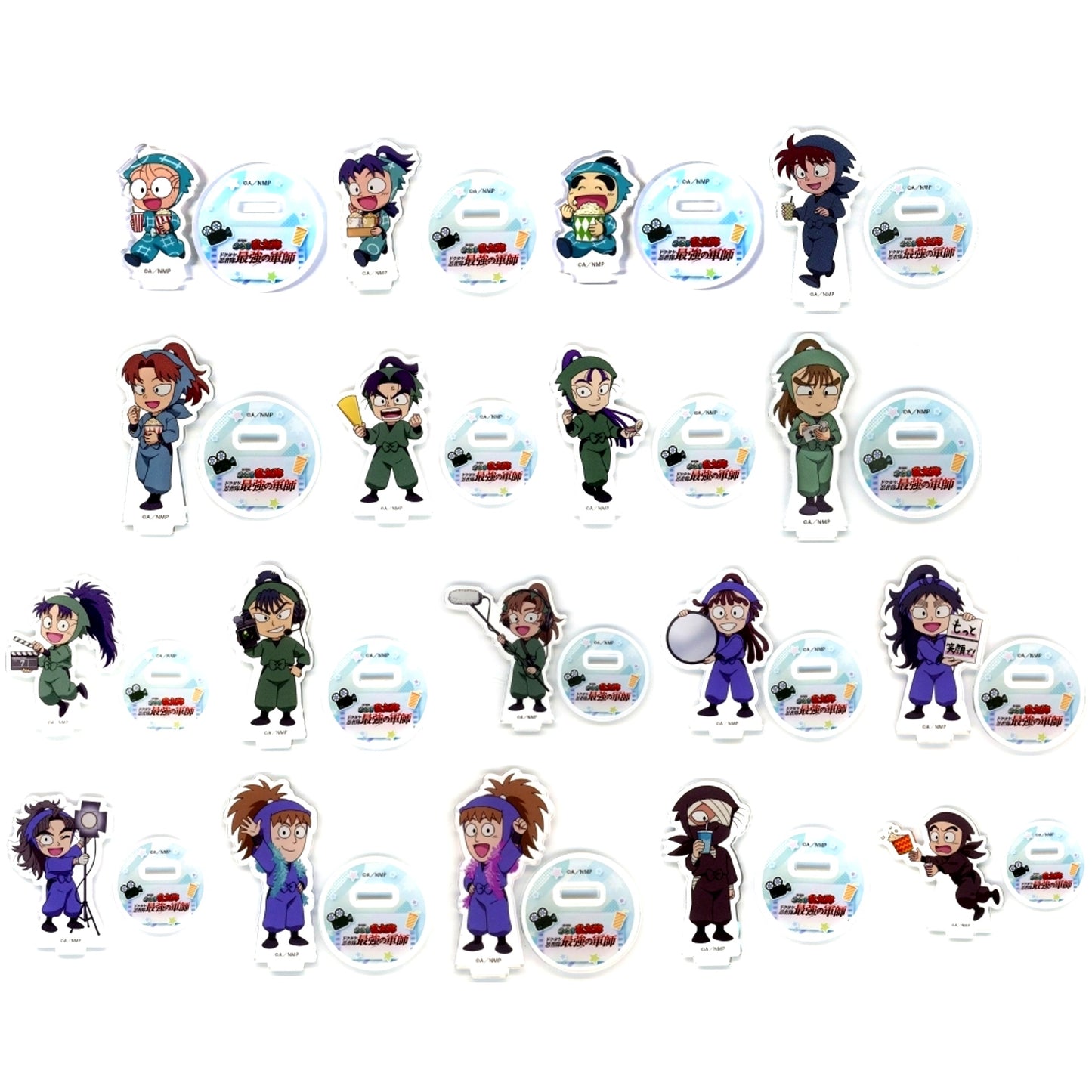 Set of 18 Nintama Rantaro the Movie The Dokutake Ninja Clan's Strongest Strategist Trading Mini Character Acrylic Stand [USED]