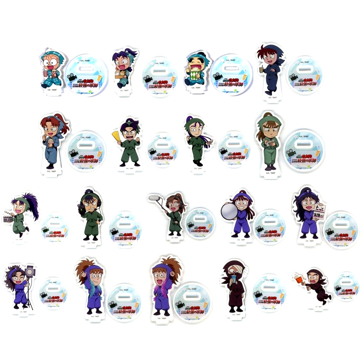 Set of 18 Nintama Rantaro the Movie The Dokutake Ninja Clan's Strongest Strategist Trading Mini Character Acrylic Stand [USED]