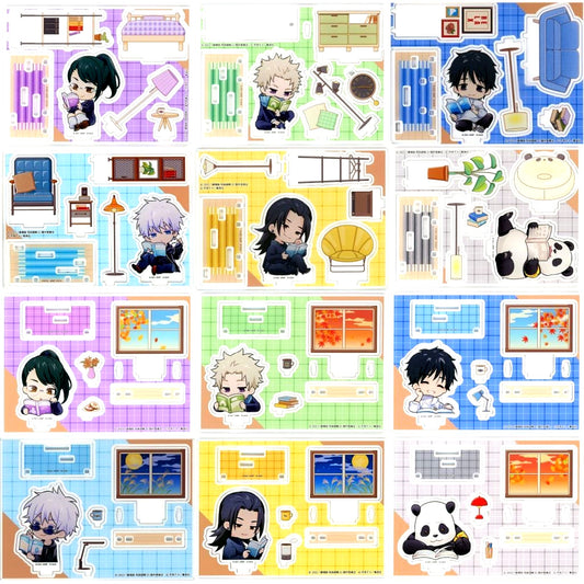 Set of 12 Acrylic Diorama Marukuji Jujutsu Kaisen 0 Relaxing Reading Time Daikichi [USED]