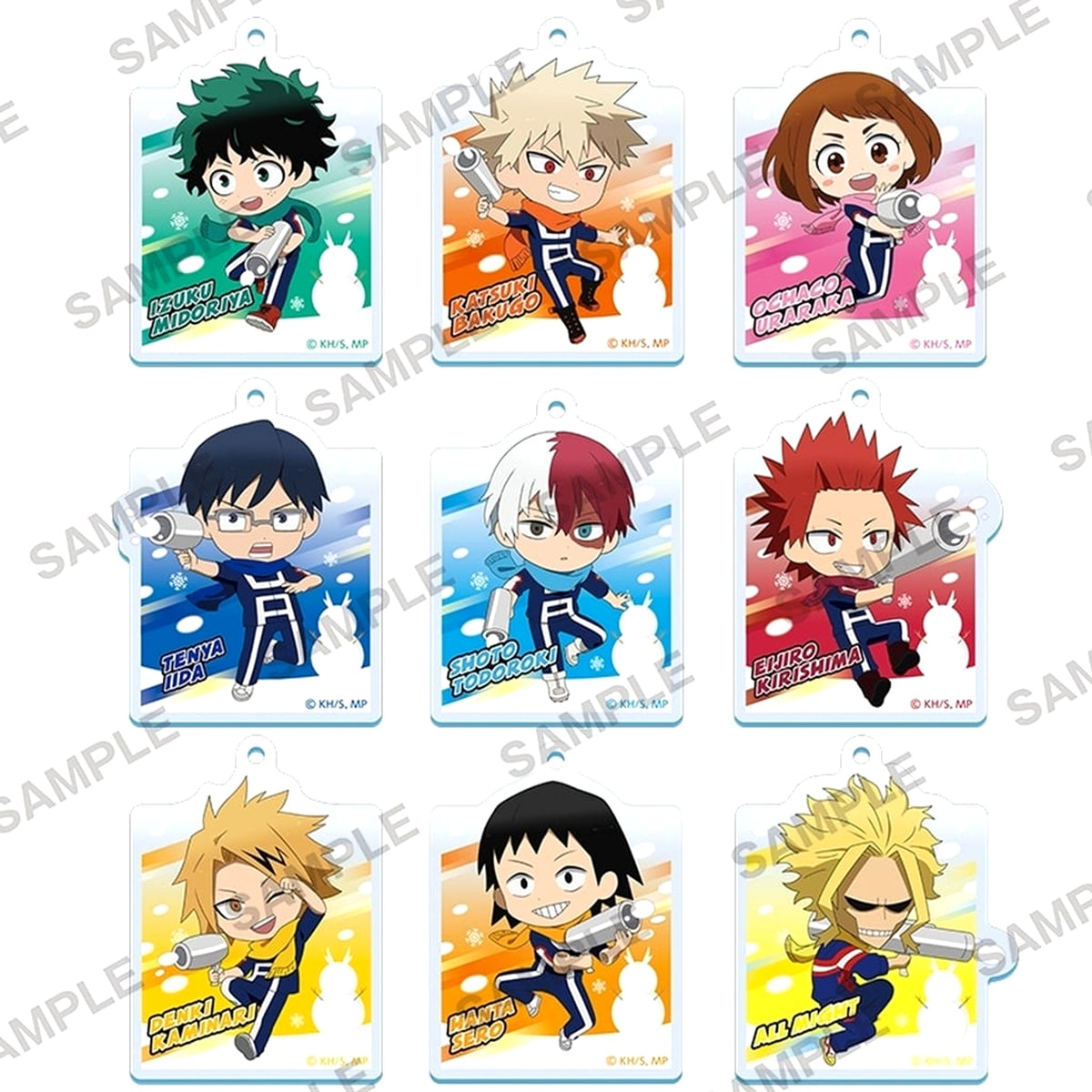 My Hero Academia Izuku Midoriya & Others Acrylic Keychain Survival Snowball Fight Ver. All 9 Types Set Keychains [USED]
