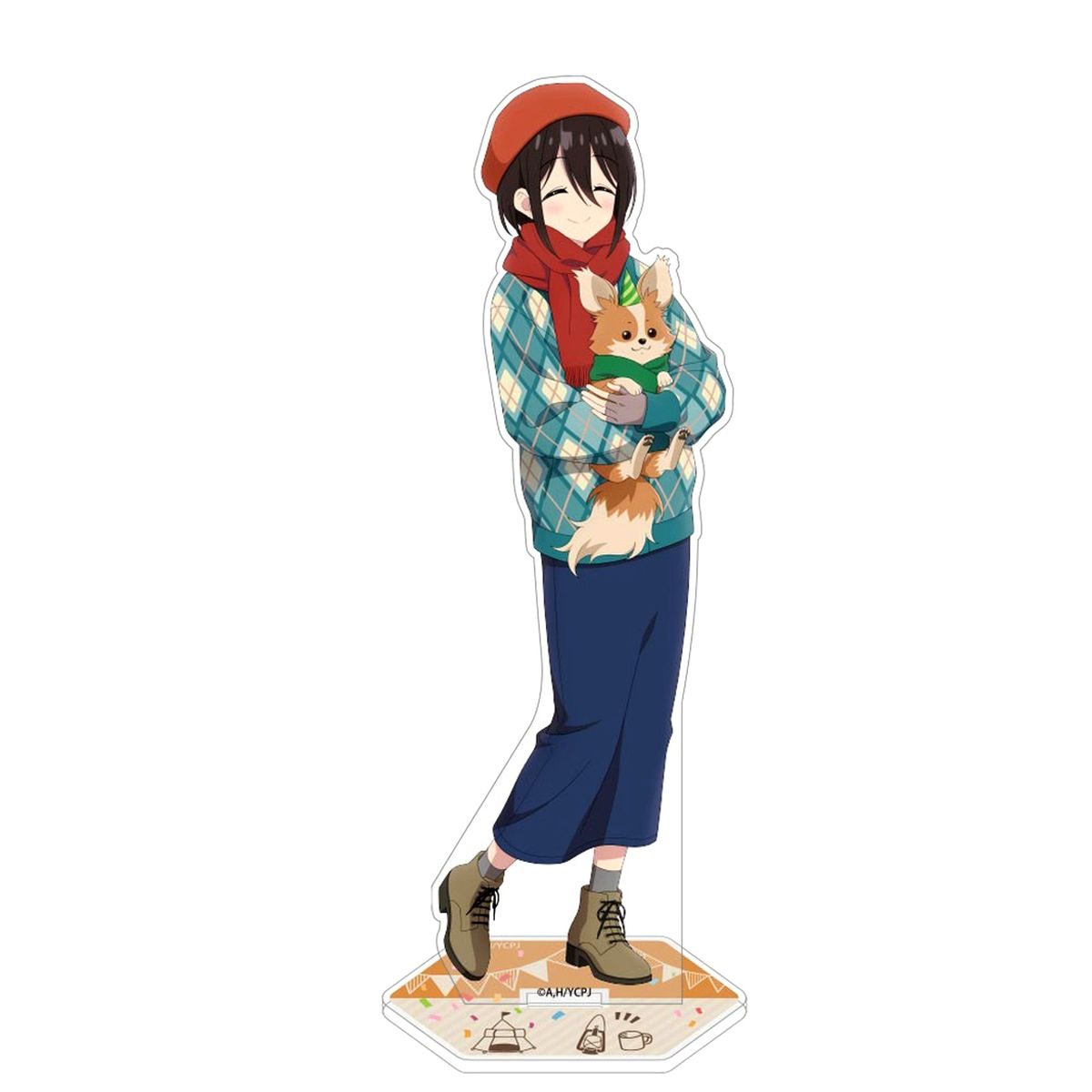 Ena Saito Illustration Acrylic Stand Large Birthday Camp Ver. Laid-Back Camp Season 3 [USED]