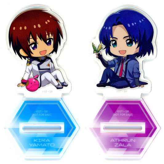 Set of 2 Kira Yamato & Athrun Zala Mobile Suit Gundam SEED FREEDOM Animate Drawn Illustration Acrylic Stand Blu-ray Ltd Ed Animate Bonus [USED]