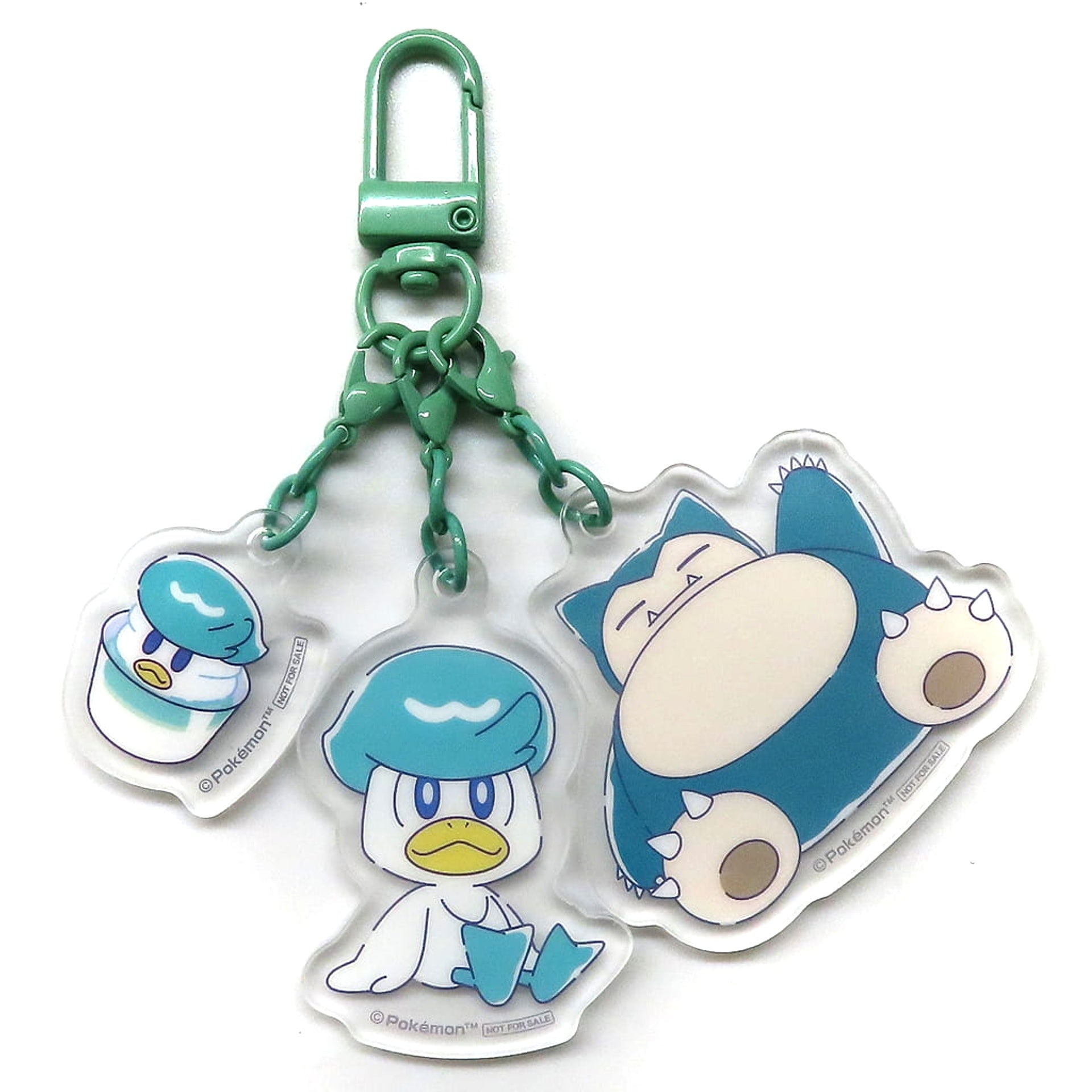 Pokemon Snorlax Quaxly Triple Keychain Tokimeki Retro Campaign in Namco Exclusive Bonus for Playing Eligible Crane Game Machine Triple Keychain Prize Keychains [USED]