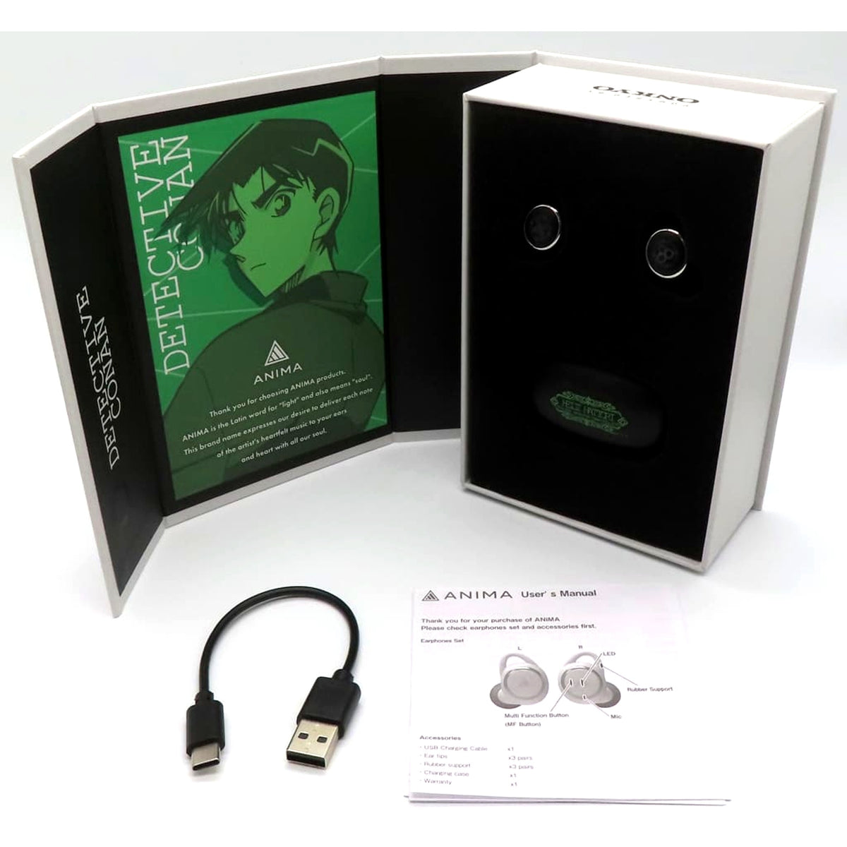 Heiji Hattori Detective Conan Wireless Earphones ANIMA AOW01 Model [USED]