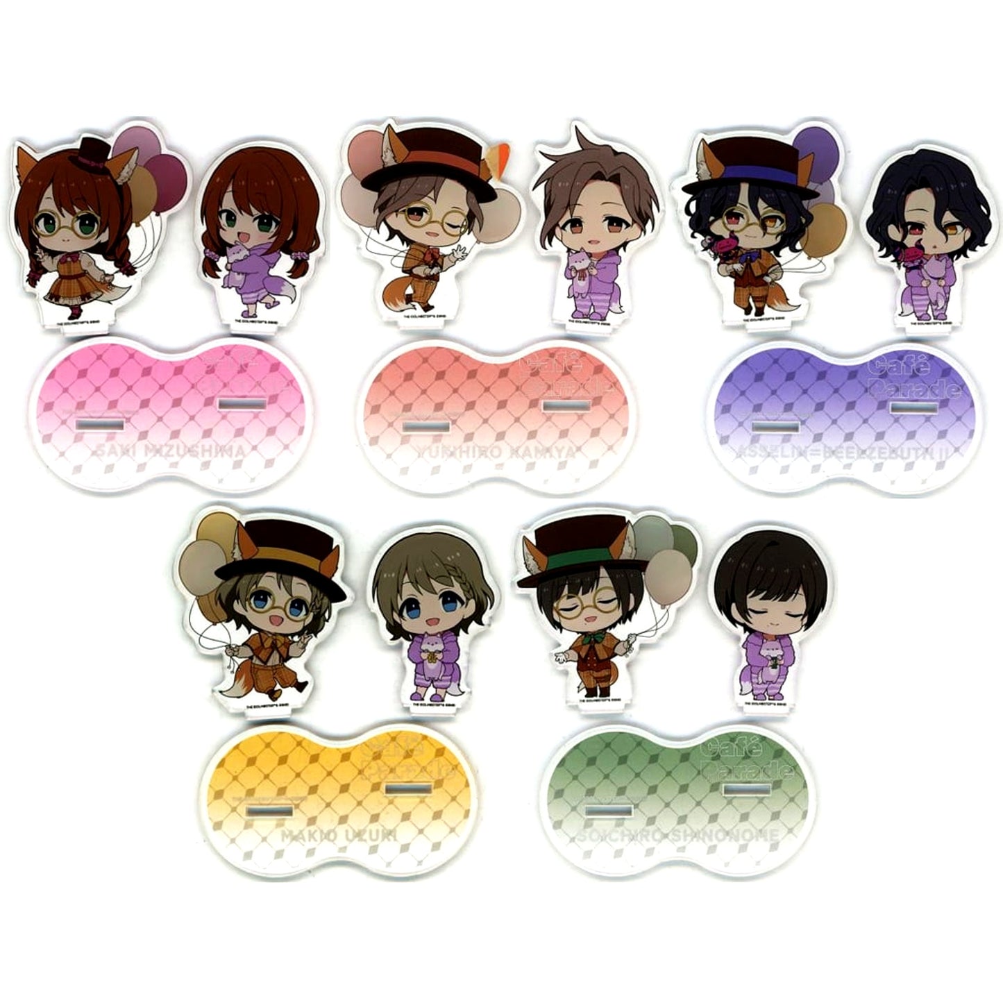 Set of 5 The Idolmaster SideM Trading Pair Acrylic Stand A Autumn Foxes Pop Up Store [USED]