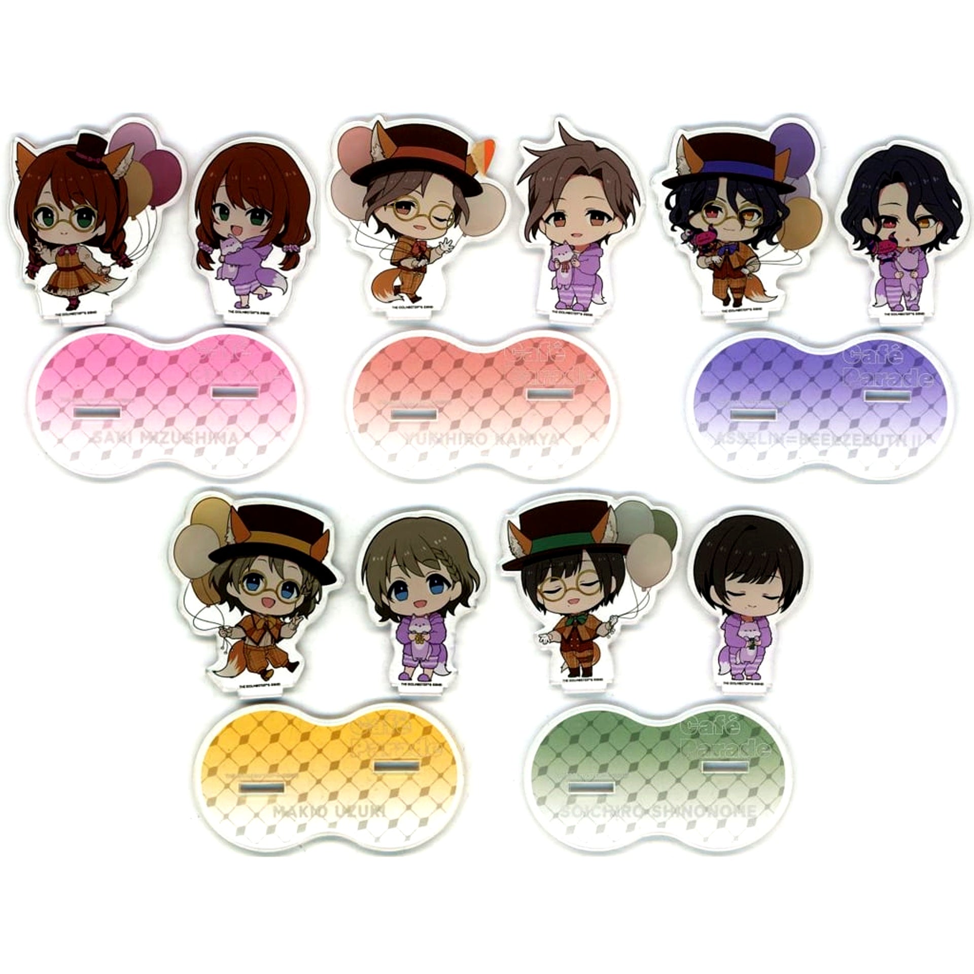 Set of 5 The Idolmaster SideM Trading Pair Acrylic Stand A Autumn Foxes Pop Up Store [USED]
