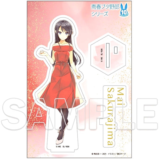 Mai Sakurajima 10th Anniversary Acrylic Figure Ver. Red Dress Rascal Does Not Dream Series [USED]