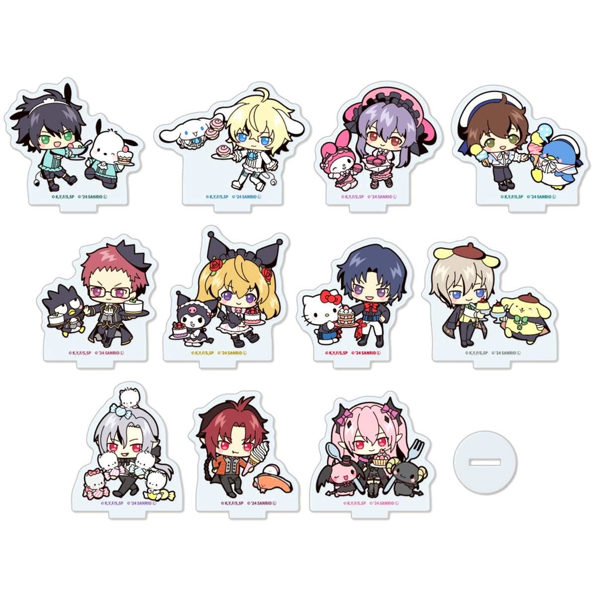Set of 11 02. Mini Character Illustration Seraph of the End x Sanrio Characters Acrylic Petit Stand [USED]