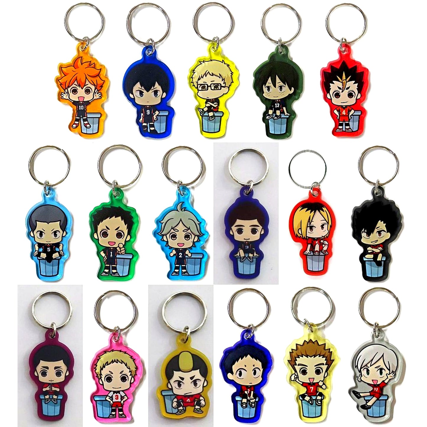 Set of 17 Haikyu!! The Dumpster Battle Exhibition Trading Acrylic Charm [USED]