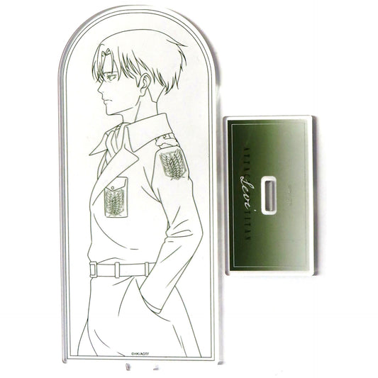 Levi Ackerman Attack on Titan Illustration Winter Walk Line Art Ver. BIG Acrylic Stand POP UP STORE in Loft [USED]
