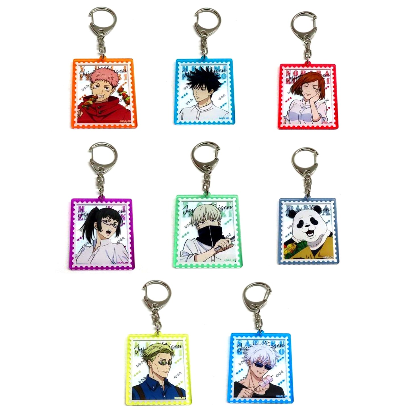 Set of 8 Jujutsu Kaisen Yomiuri Land 2024 Acrylic Keychain BBQ Ver. [USED]