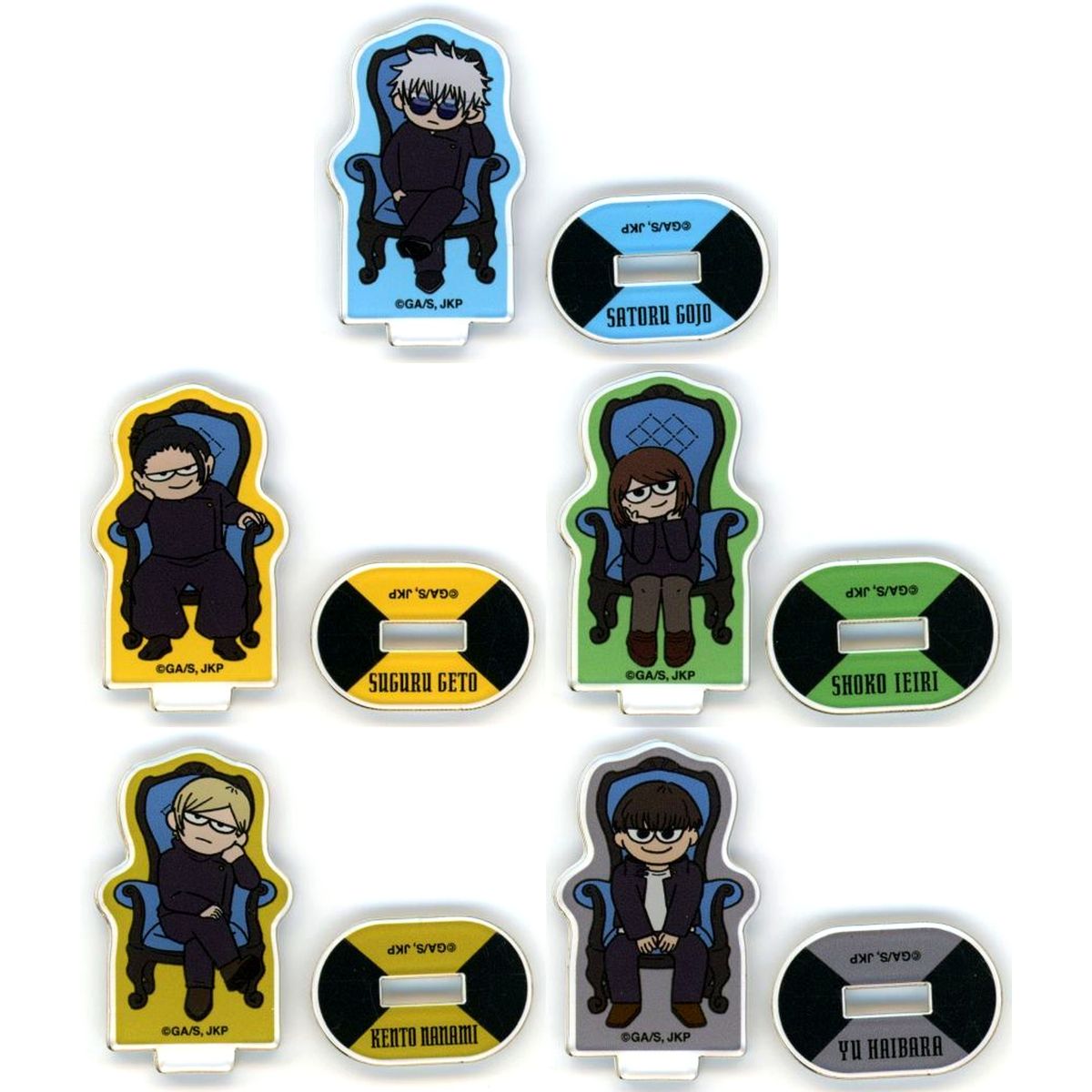 Set of 5 Jujutsu Kaisen Jiroli Trading Mini Acrylic Stand Chair Blue Jujutsu Kaisen PLAZA in Loft [USED]