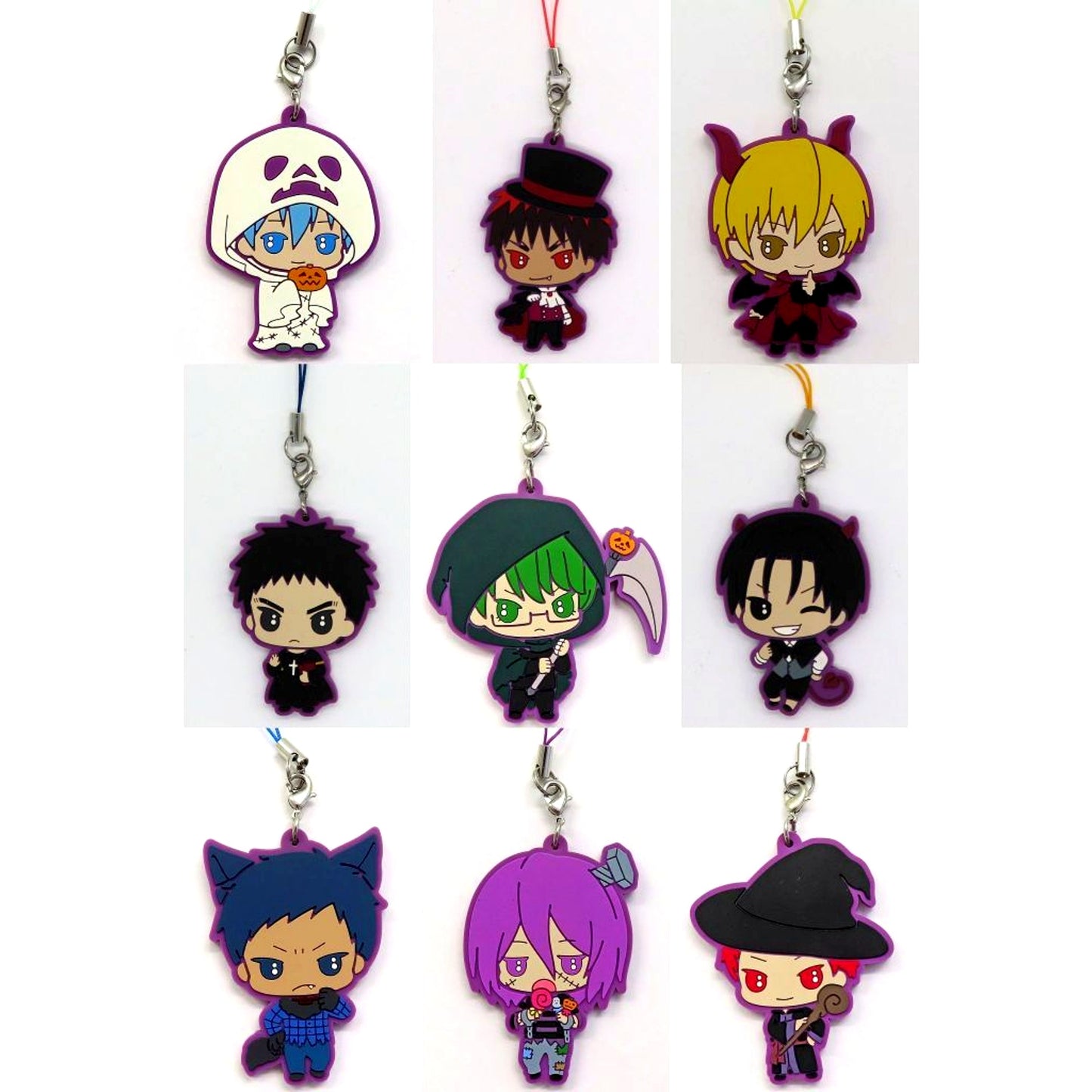 Set of 9 Kuroko's Basketball Capsule Rubber Mascot in Halloween [USED]
