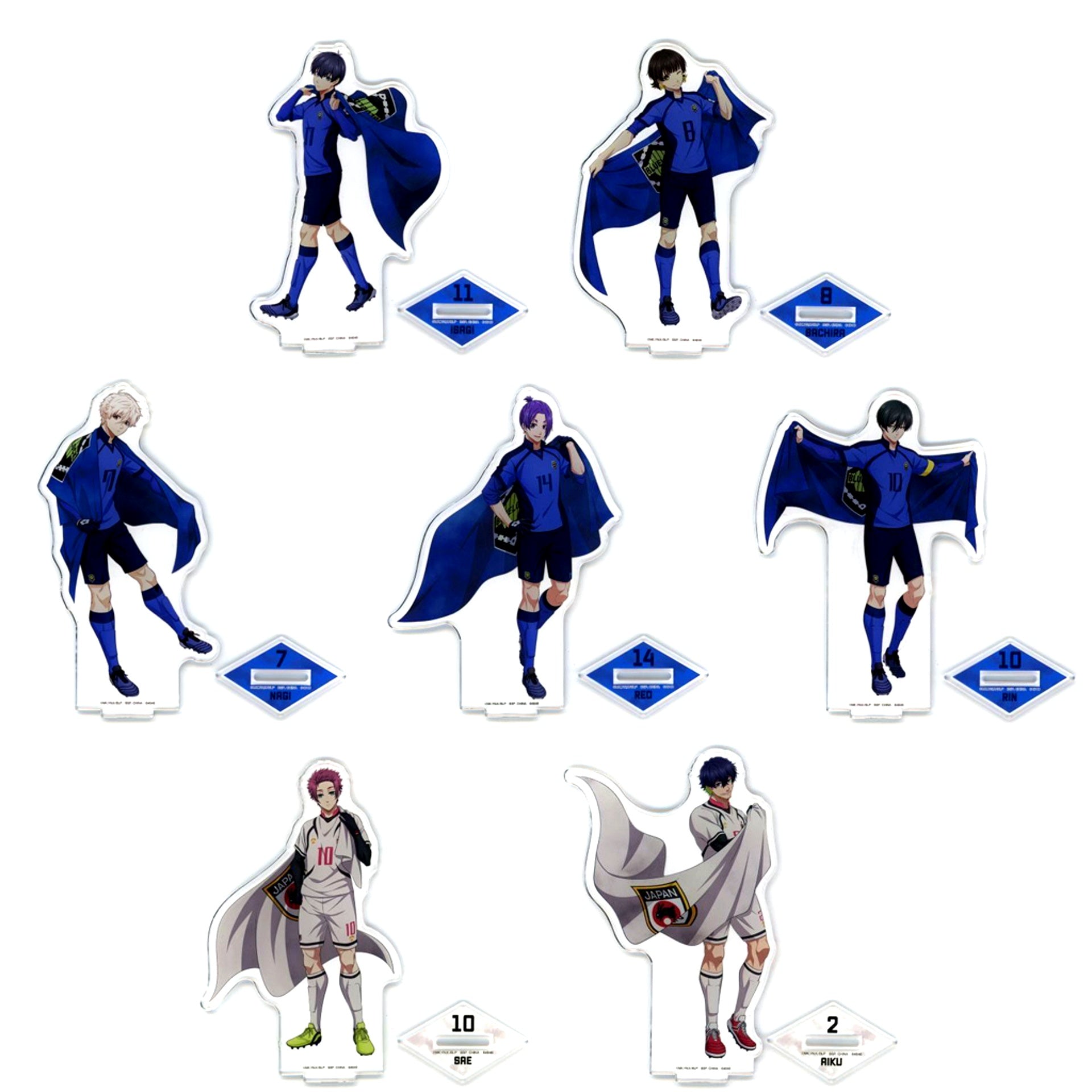 Set of 7 G Prize Acrylic Stand Ichiban Kuji Blue Lock Muchu no Rensa [USED]