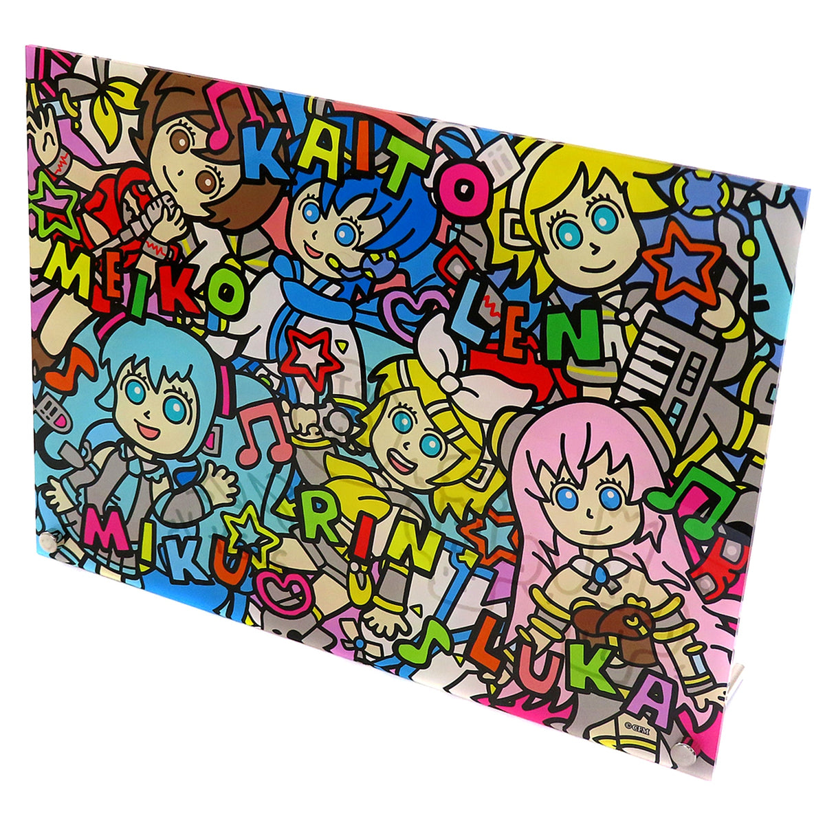 Group Autographed Acrylic Panel SHETA/LOVE Piapro Characters B VOCALOID ART OF MIKU -Hatsune Miku x Contemporary Art- for BARNEYS NEW YORK [USED]