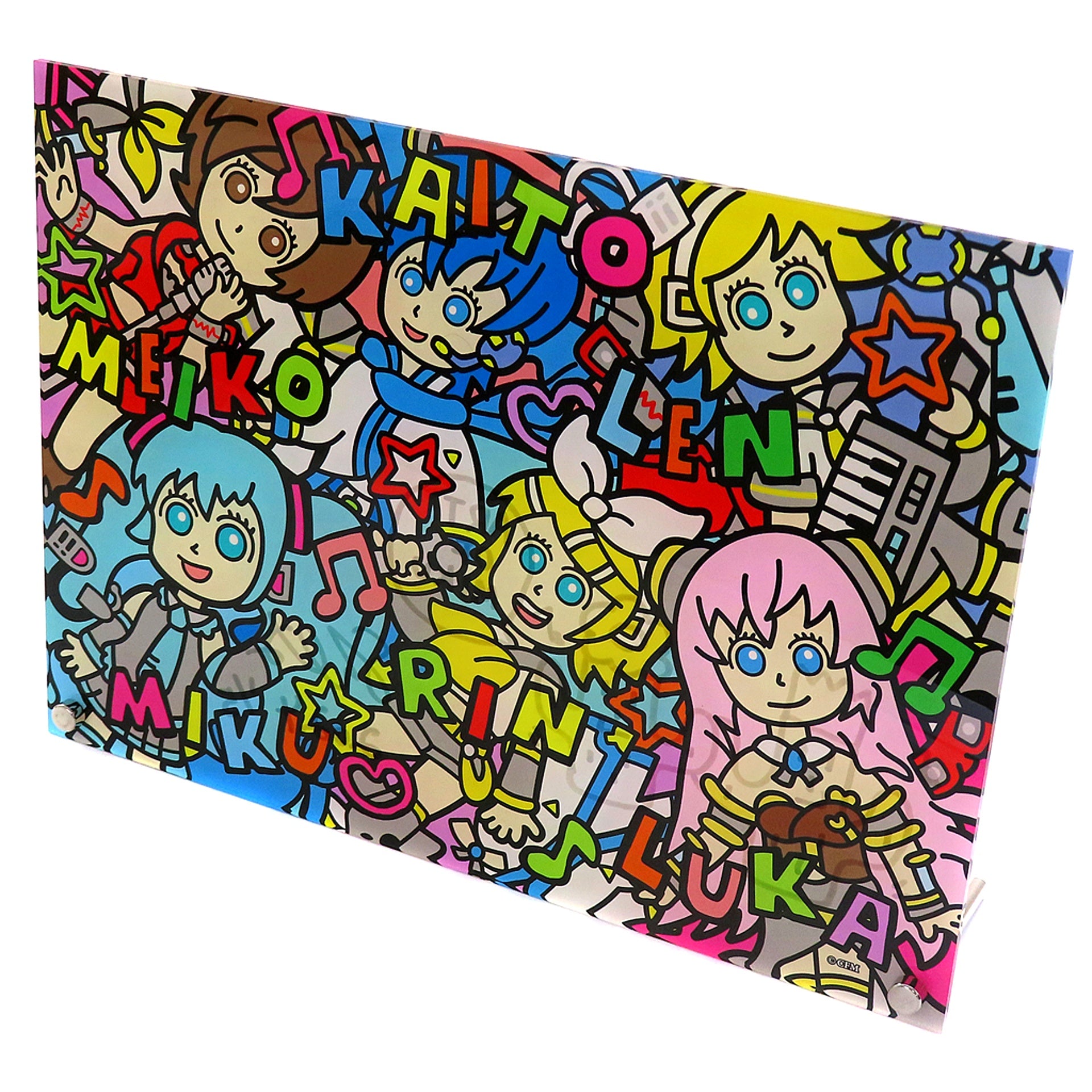 Group Autographed Acrylic Panel SHETA/LOVE Piapro Characters B VOCALOID ART OF MIKU -Hatsune Miku x Contemporary Art- for BARNEYS NEW YORK [USED]