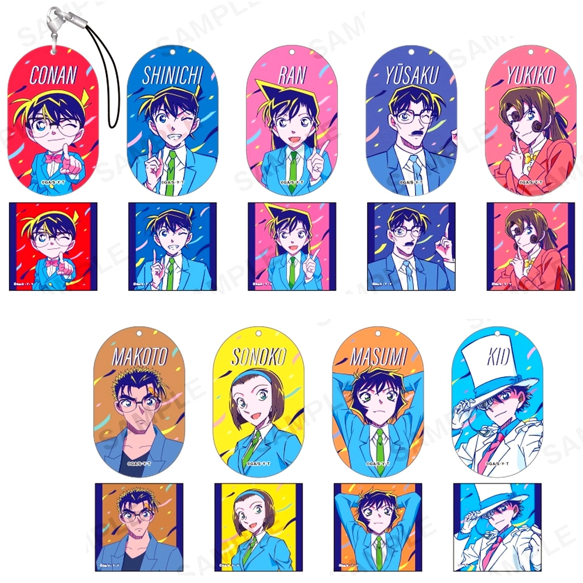 Set of 9 Detective Conan Acrylic Strap City Pop ver vol.2 BOXver. [USED]
