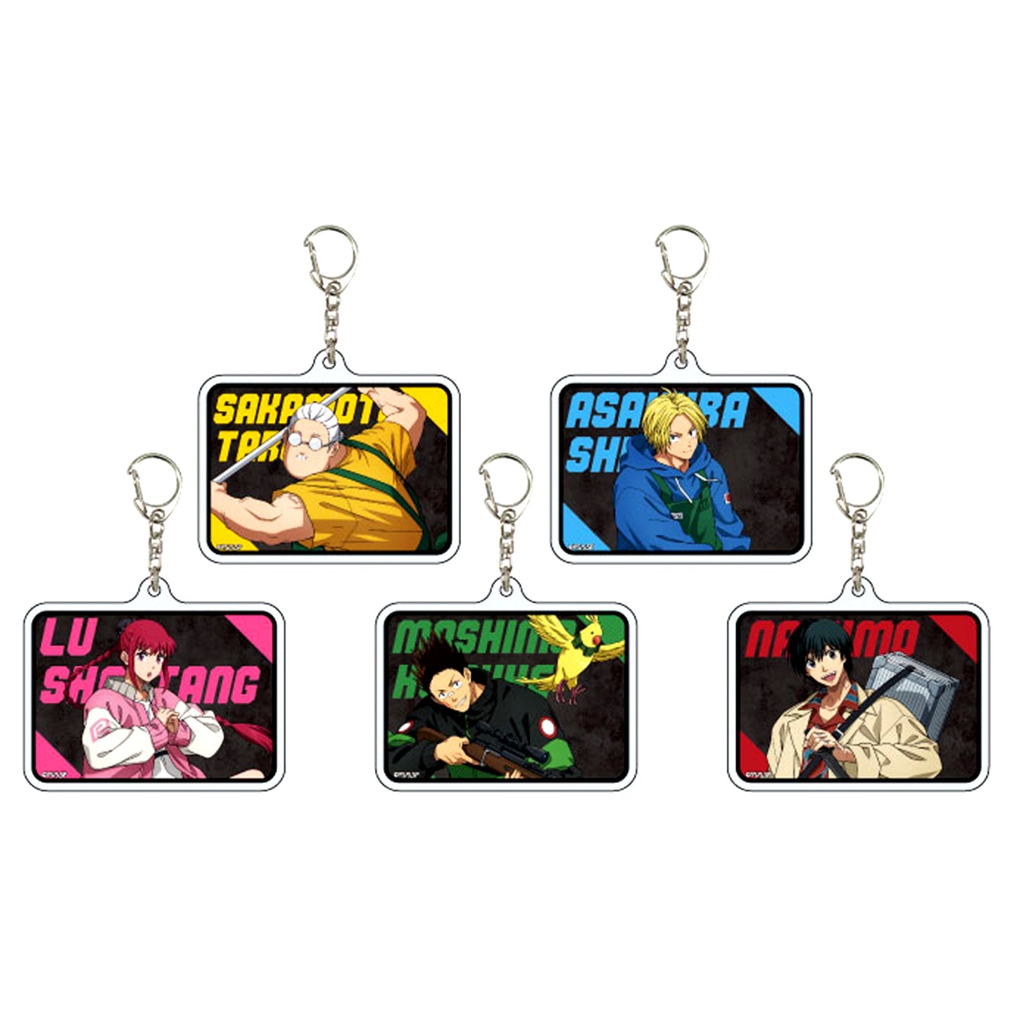 Set of 5 SAKAMOTO DAYS Acrylic Keychain POP UP SHOP in Tokyo Character Street by eeo [USED]
