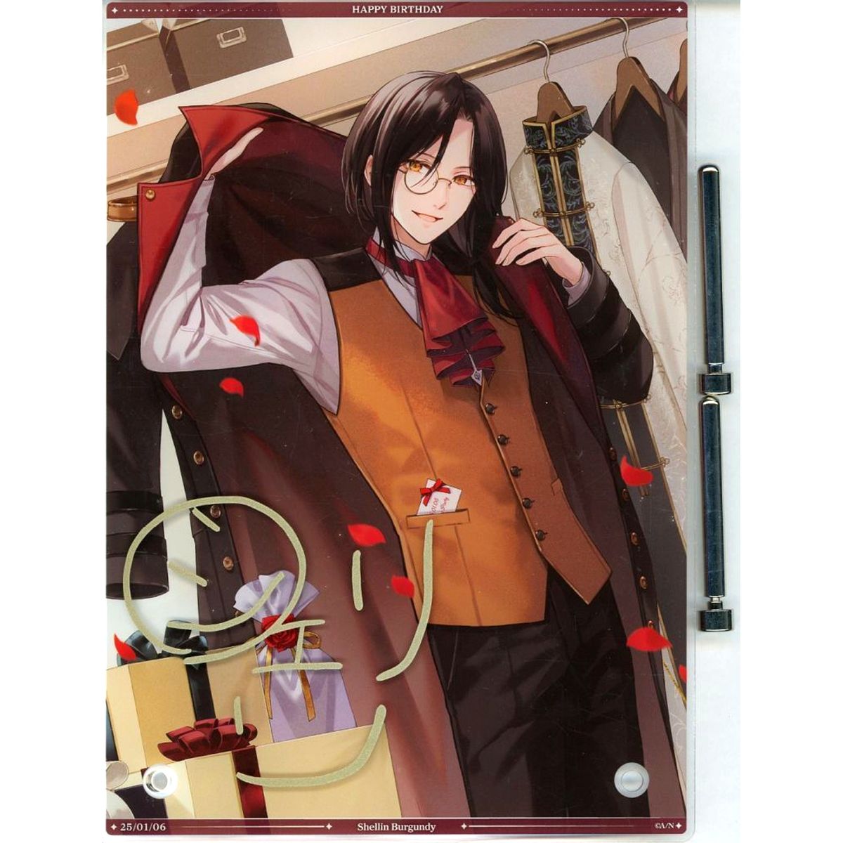 Shellin Burgundy A5 Acrylic Panel Virtual YouTuber Nijisanji [USED]