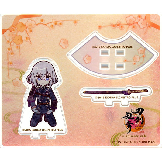 Honebami Toushirou Kneeling Mini Acrylic Stand Touken Ranbu ONLINE 10th Anniversary Vol. 1 x animate cafe [USED]