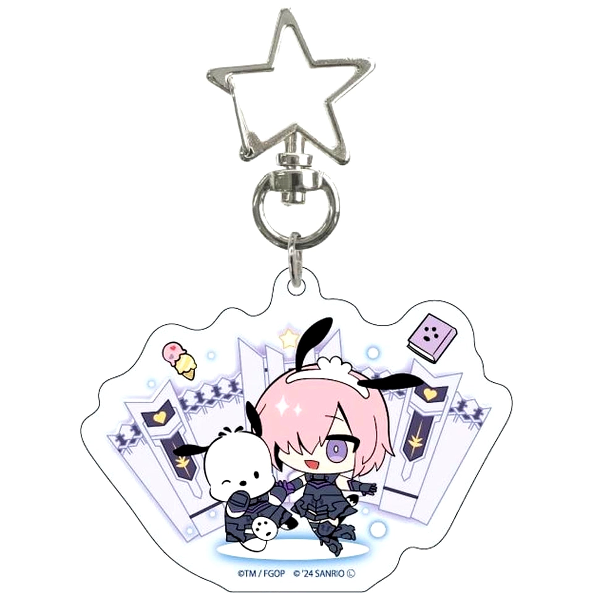 Fate/Grand Order Mash Kyrielight x Pochacco Star Carabiner Acrylic Keychain Sanrio Characters 01 Newly Drawn Illustration [USED]