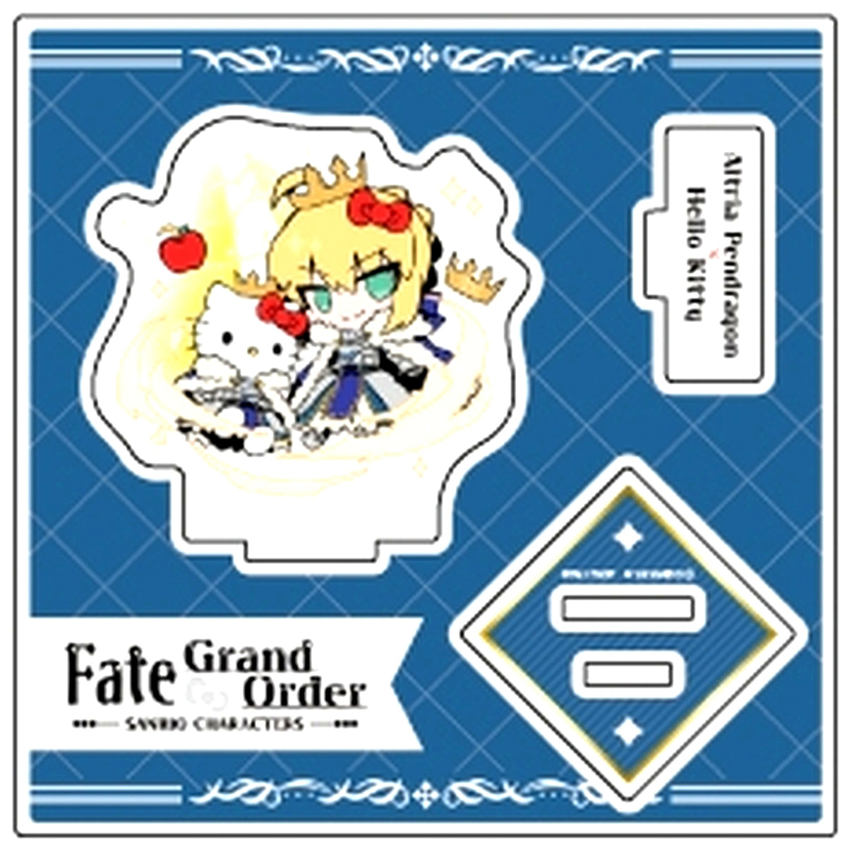 01 Altria Pendragon x Hello Kitty Illustration Acrylic Stand Plate Fate/Grand Order X Sanrio Characters [USED]