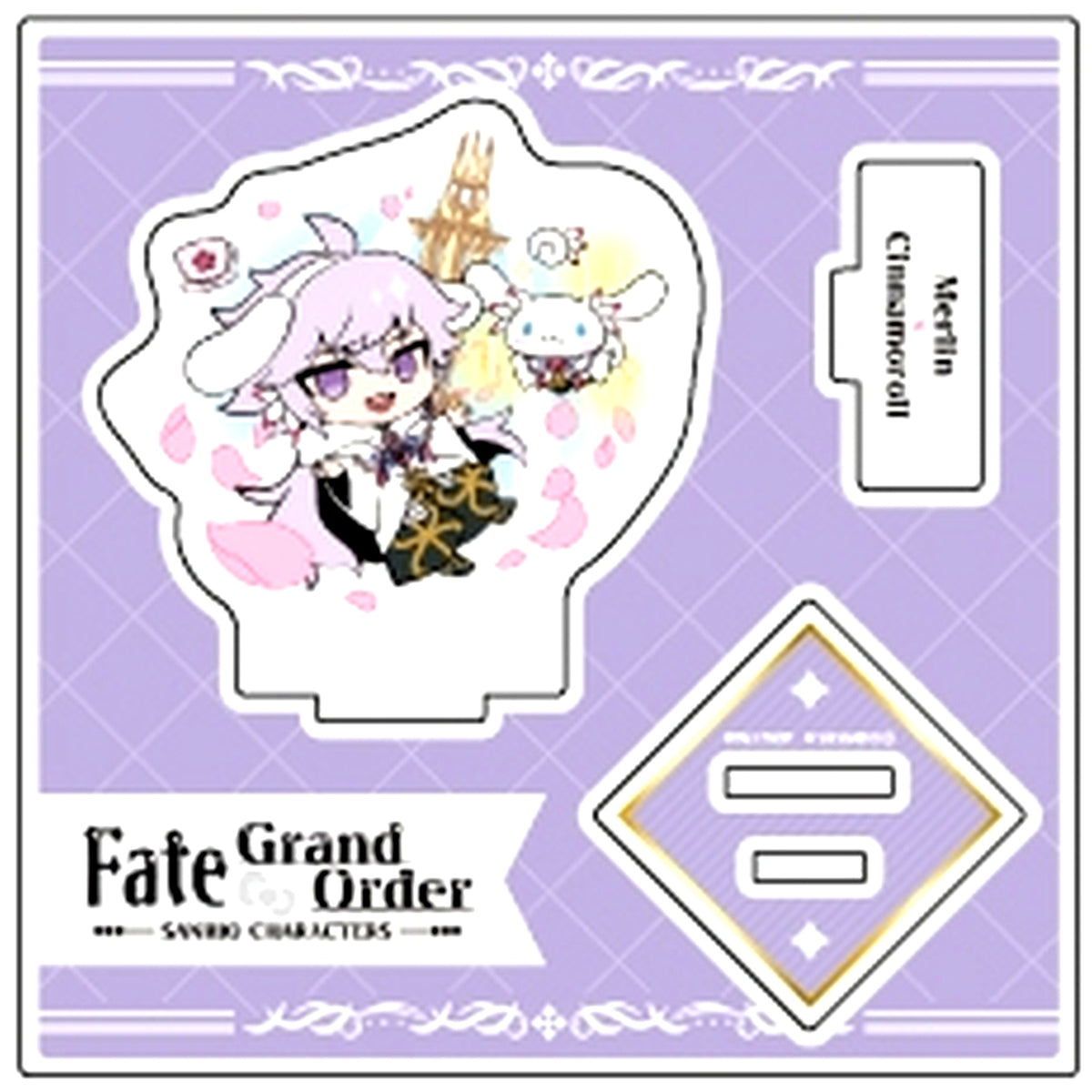 Merlin x Cinnamoroll 09. Fate/Grand Order x Sanrio Characters Illustration Acrylic Stand Plate [USED]